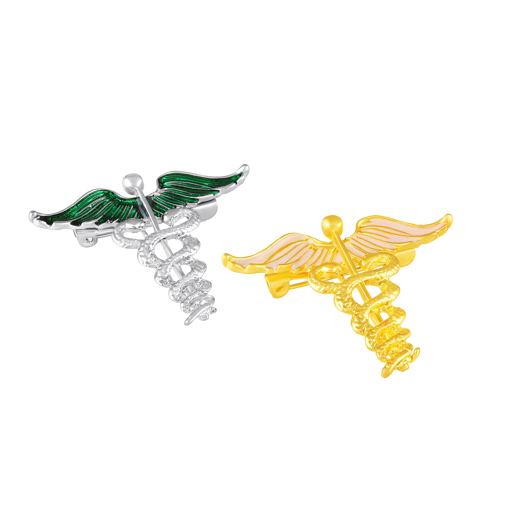 Combo of 6 Caduceus Doctor's Brooch / Lapel Pin