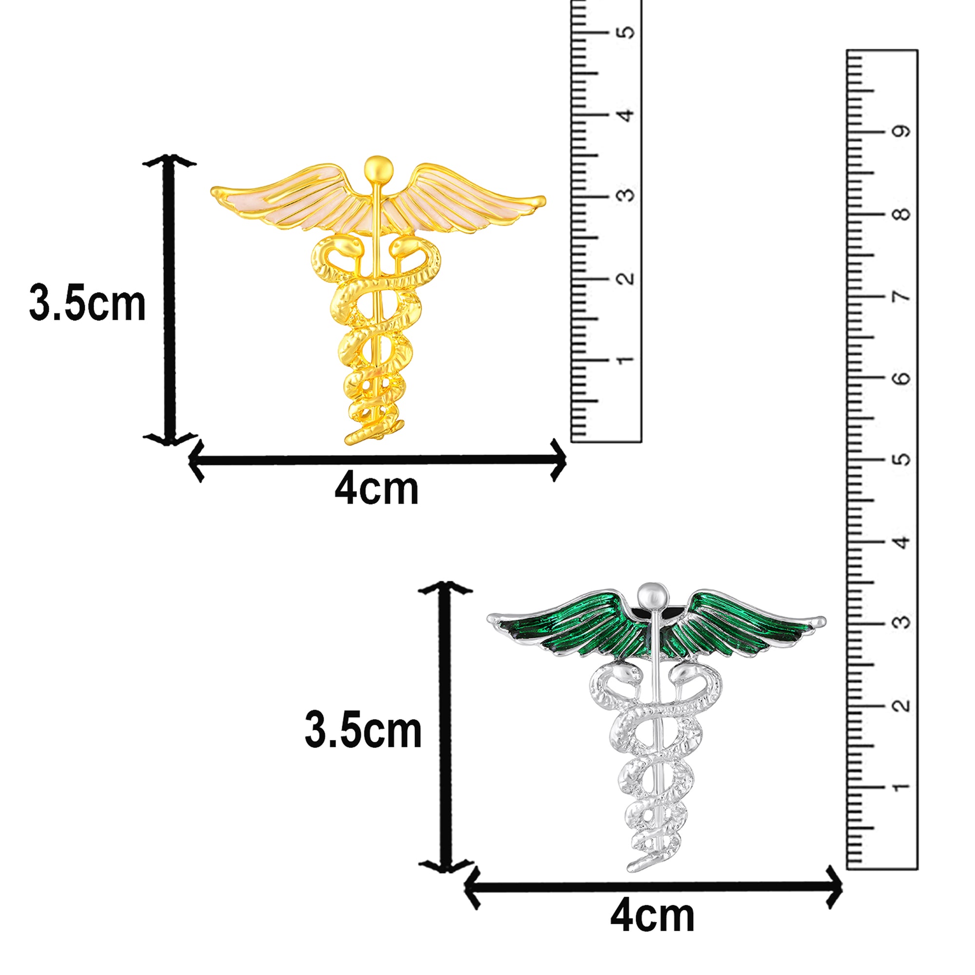 Combo of 6 Caduceus Doctor's Brooch / Lapel Pin