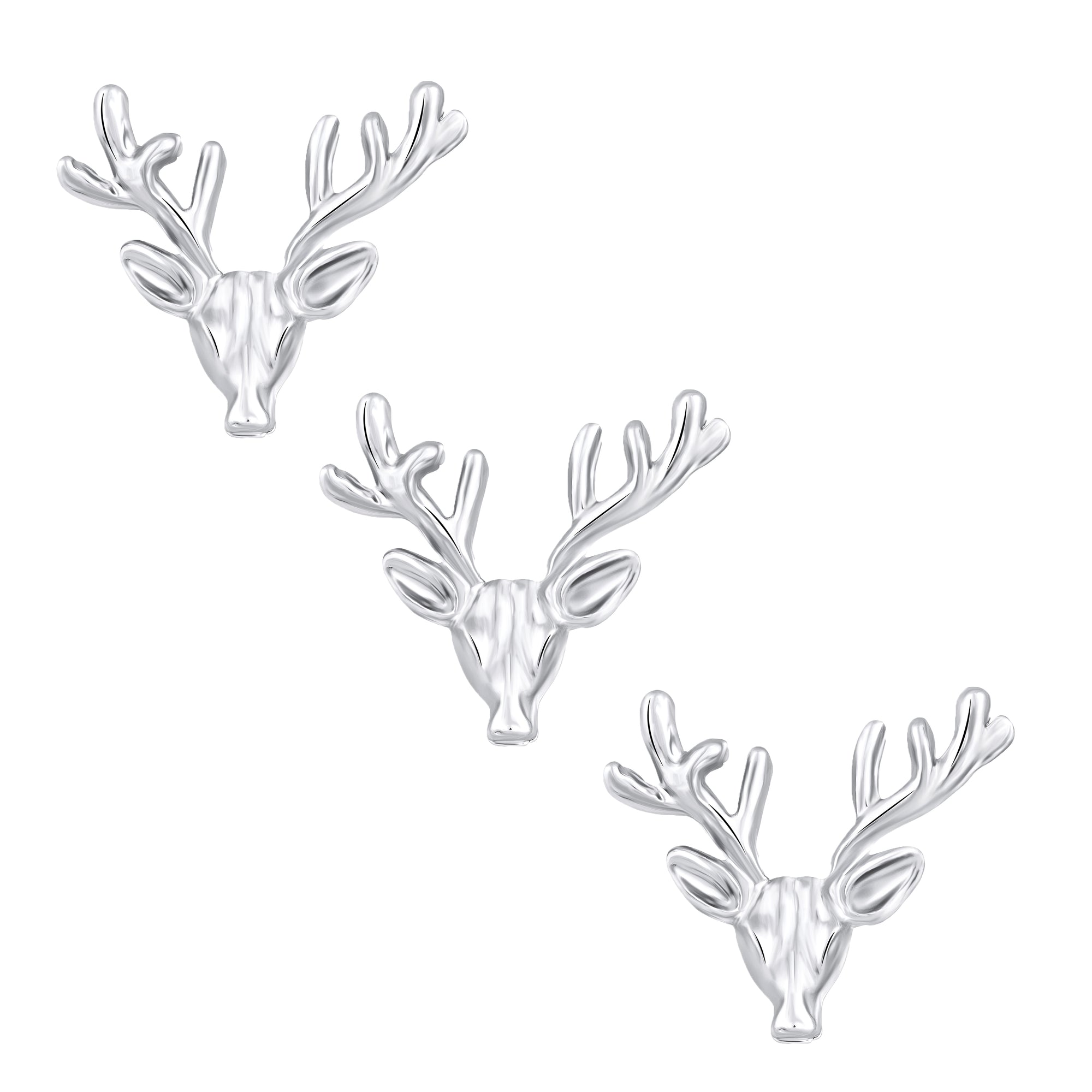 Combo of 2 Deer-Face Shaped Wedding Brooch / Lapel Pin / Collor Pin