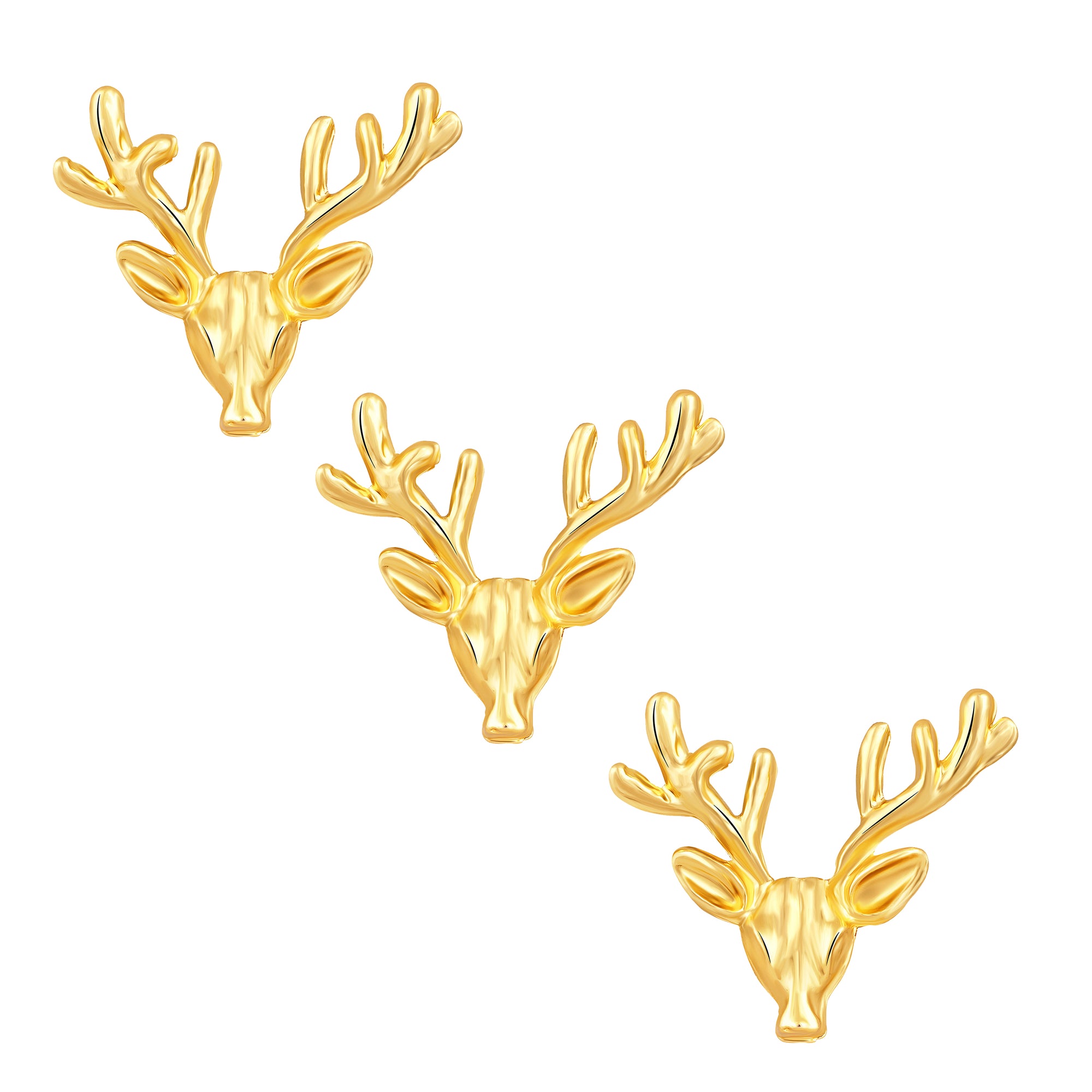 Combo of 2 Deer-Face Shaped Wedding Brooch / Lapel Pin / Collor Pin