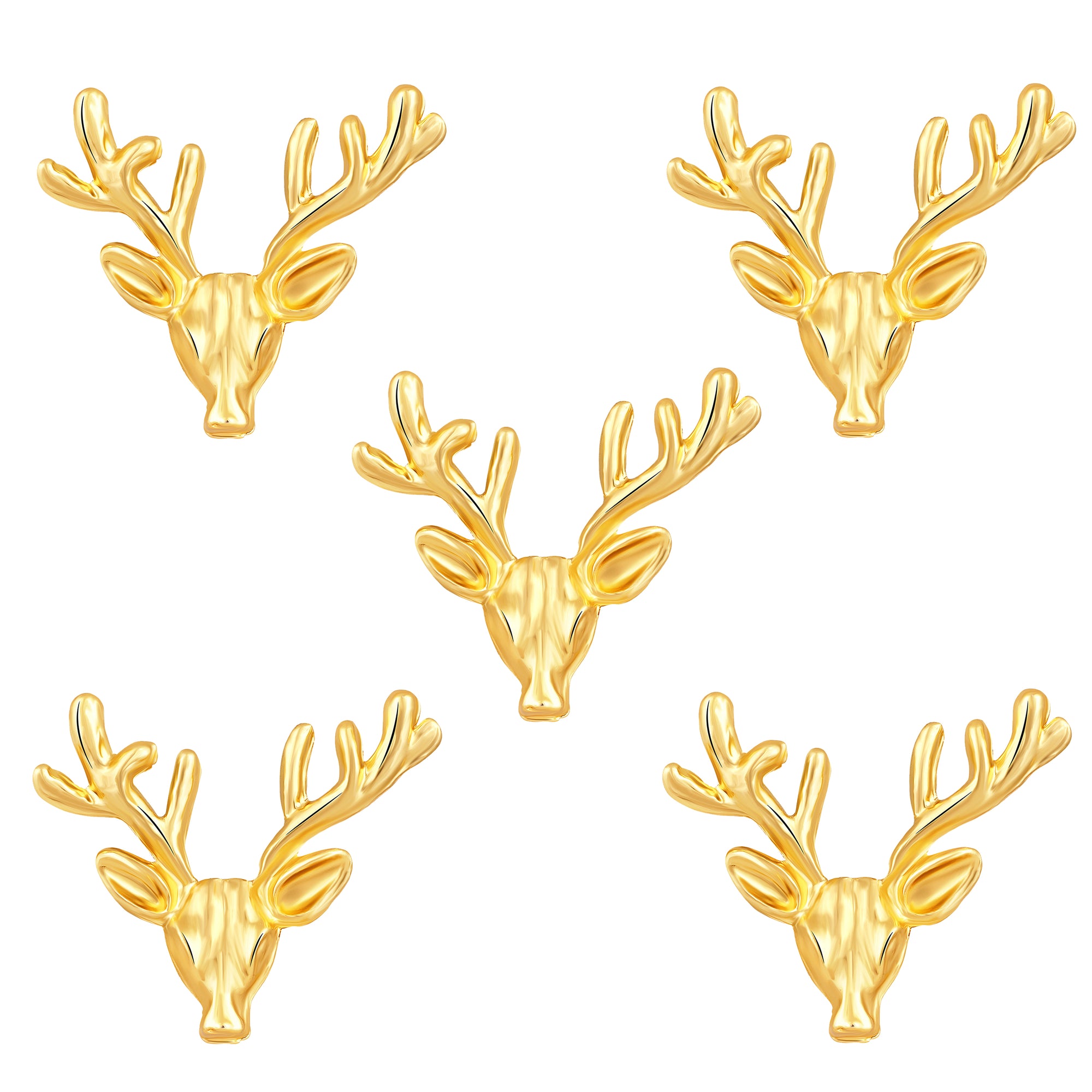Combo of 2 Deer-Face Shaped Wedding Brooch / Lapel Pin / Collor Pin