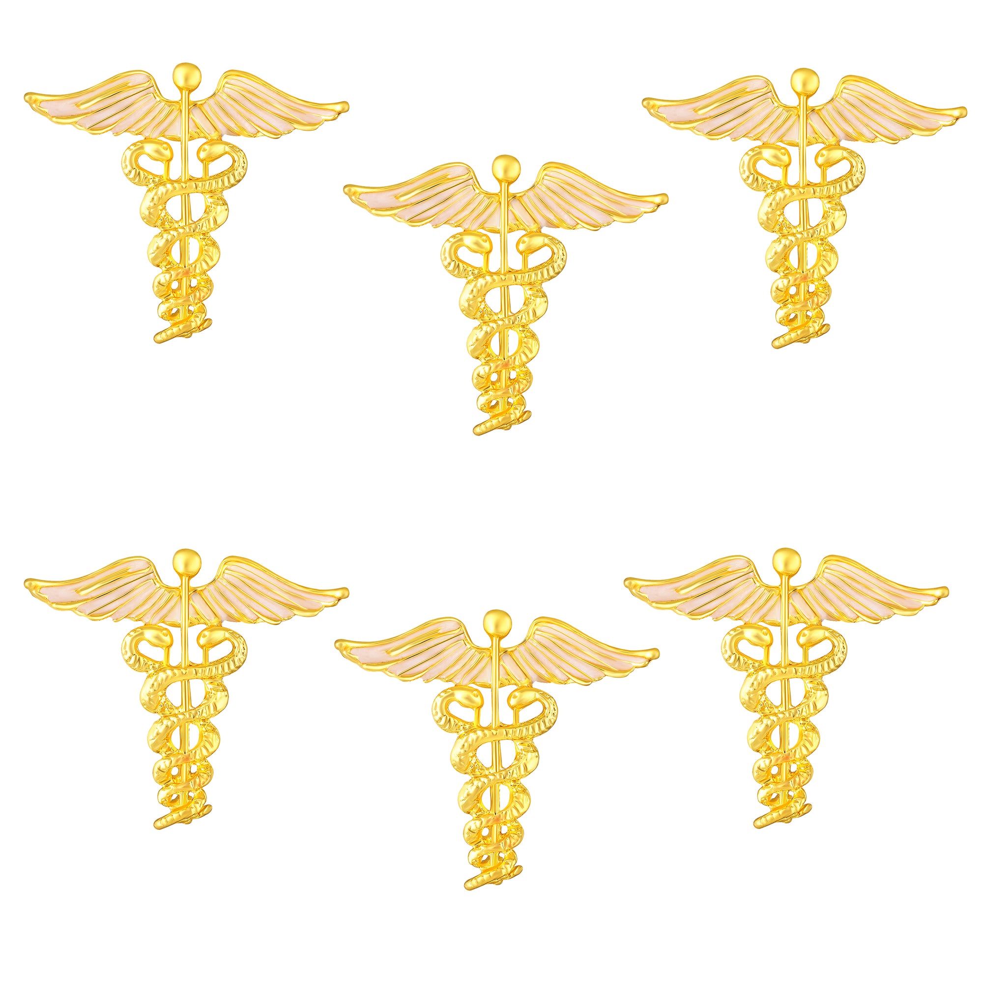 Combo of 2 Caduceus Doctor's Brooch / Lapel Pin