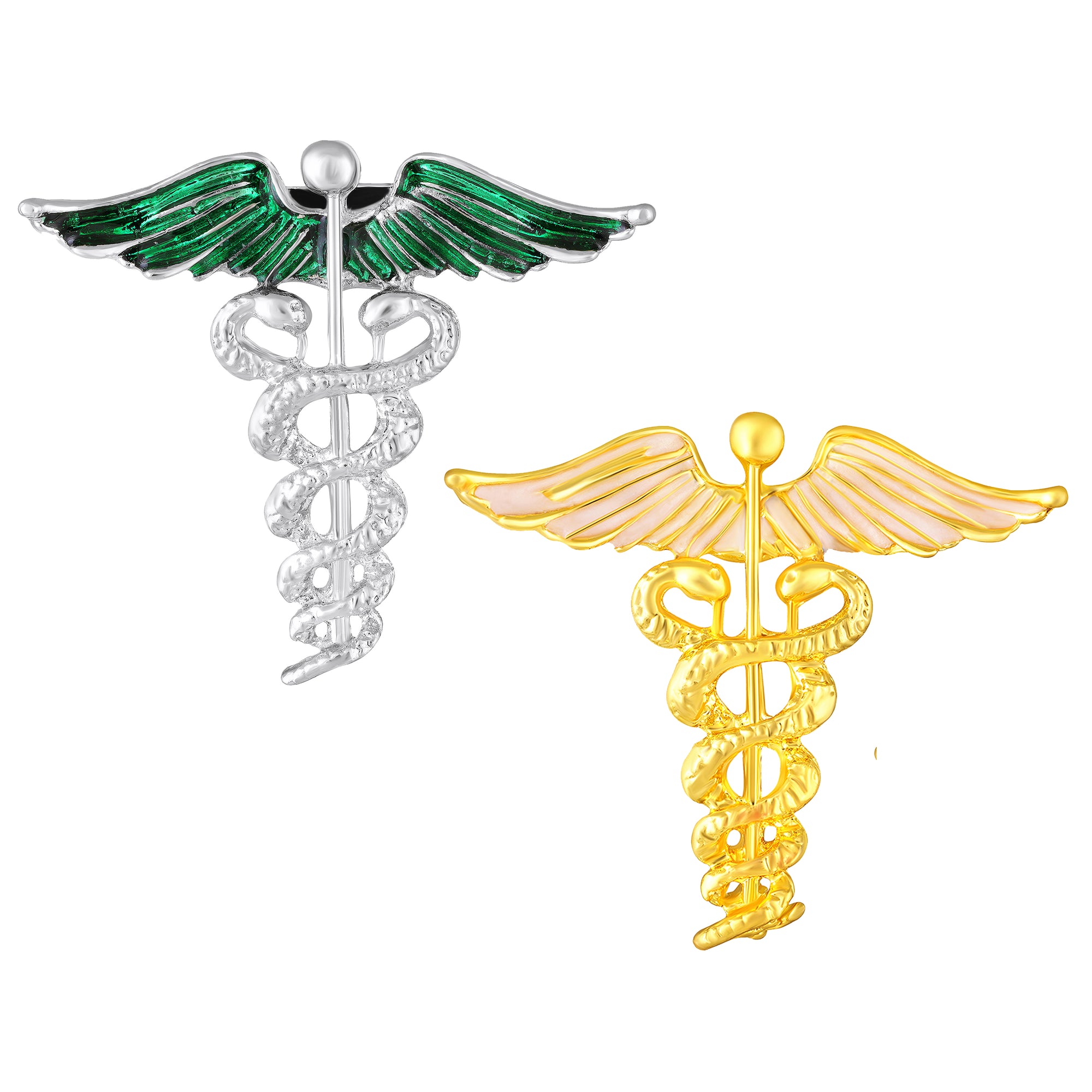 Combo of 6 Caduceus Doctor's Brooch / Lapel Pin