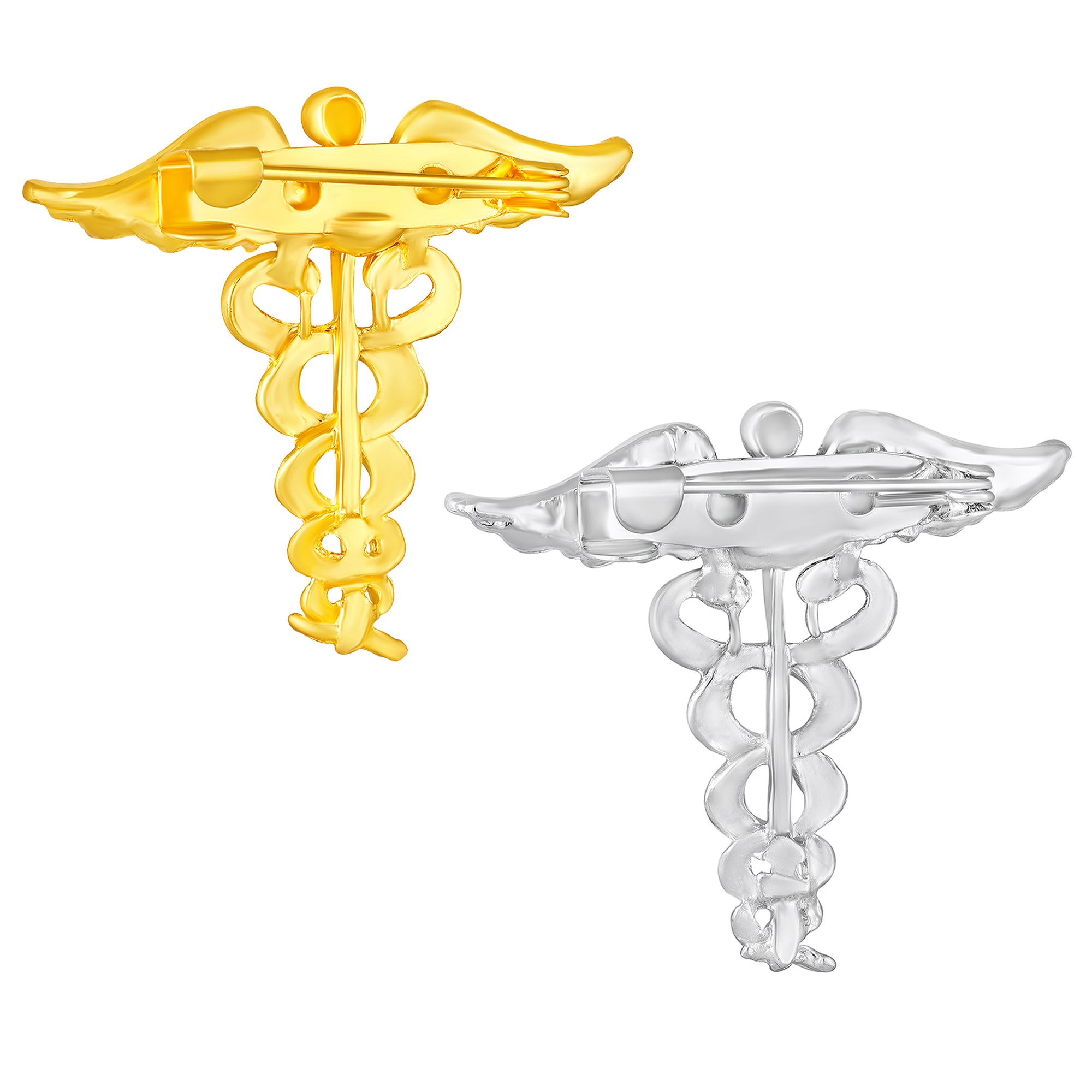 Combo of 6 Caduceus Doctor's Brooch / Lapel Pin
