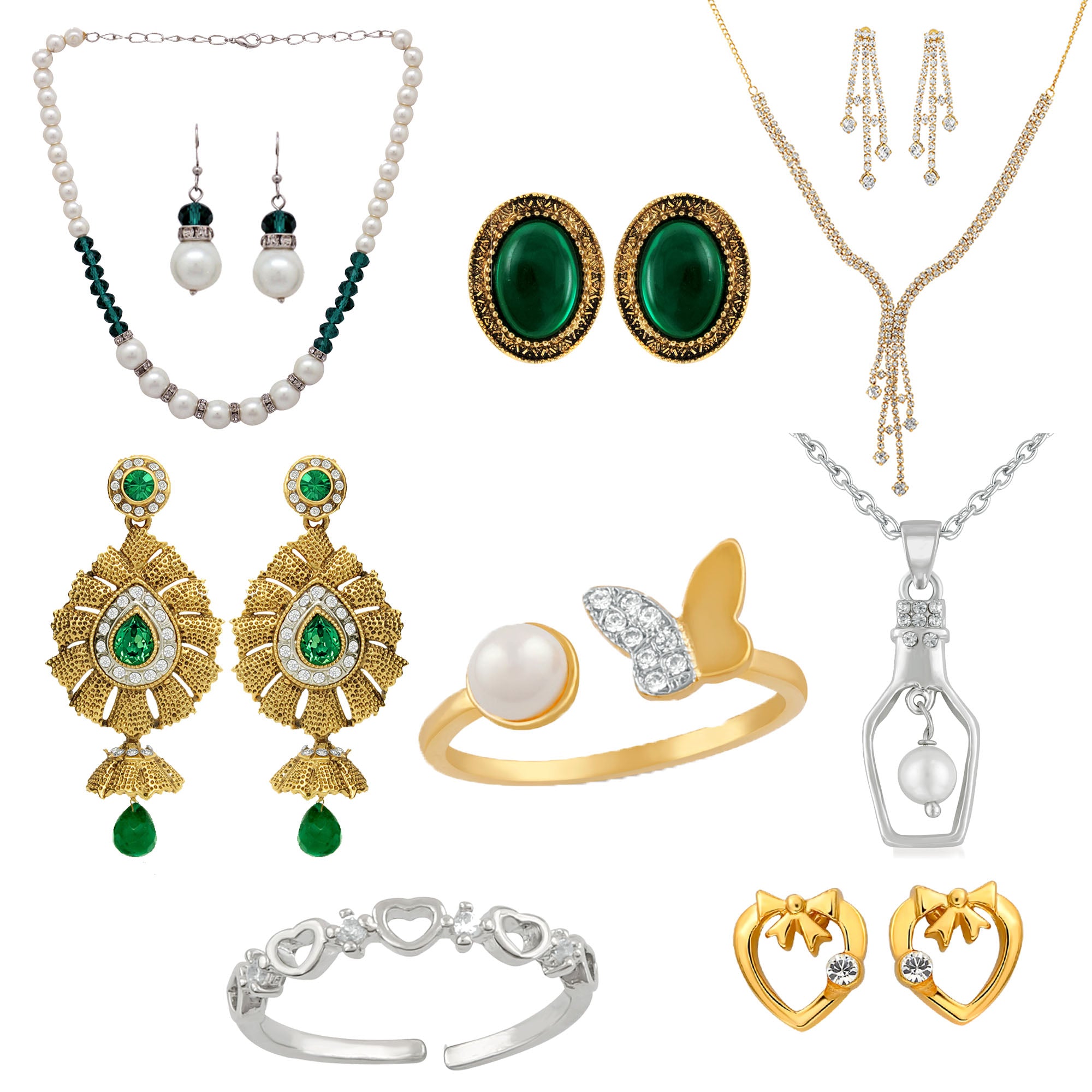 Combo of Necklace, Pendant, Earrings & Finger Rings