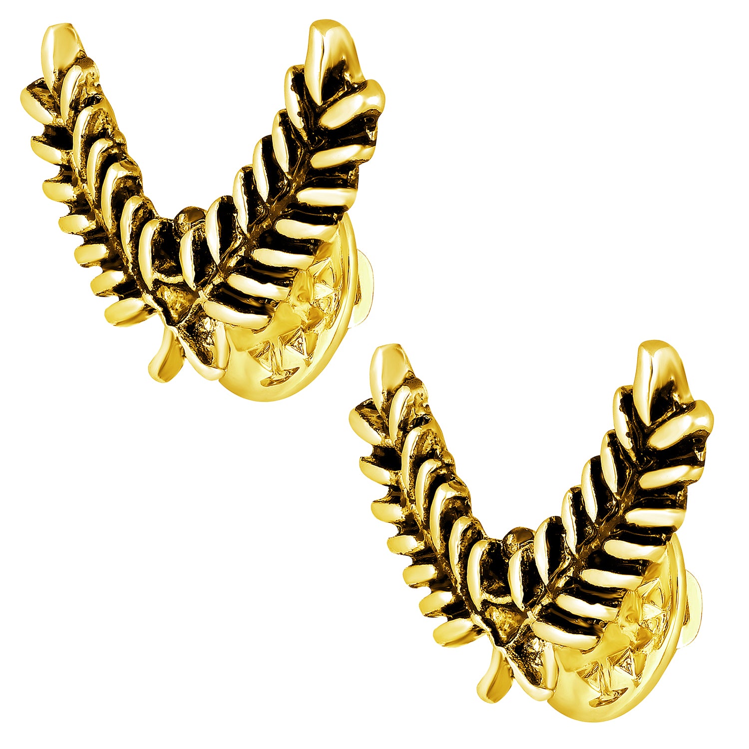 Cross Leaves Collar Pins Set