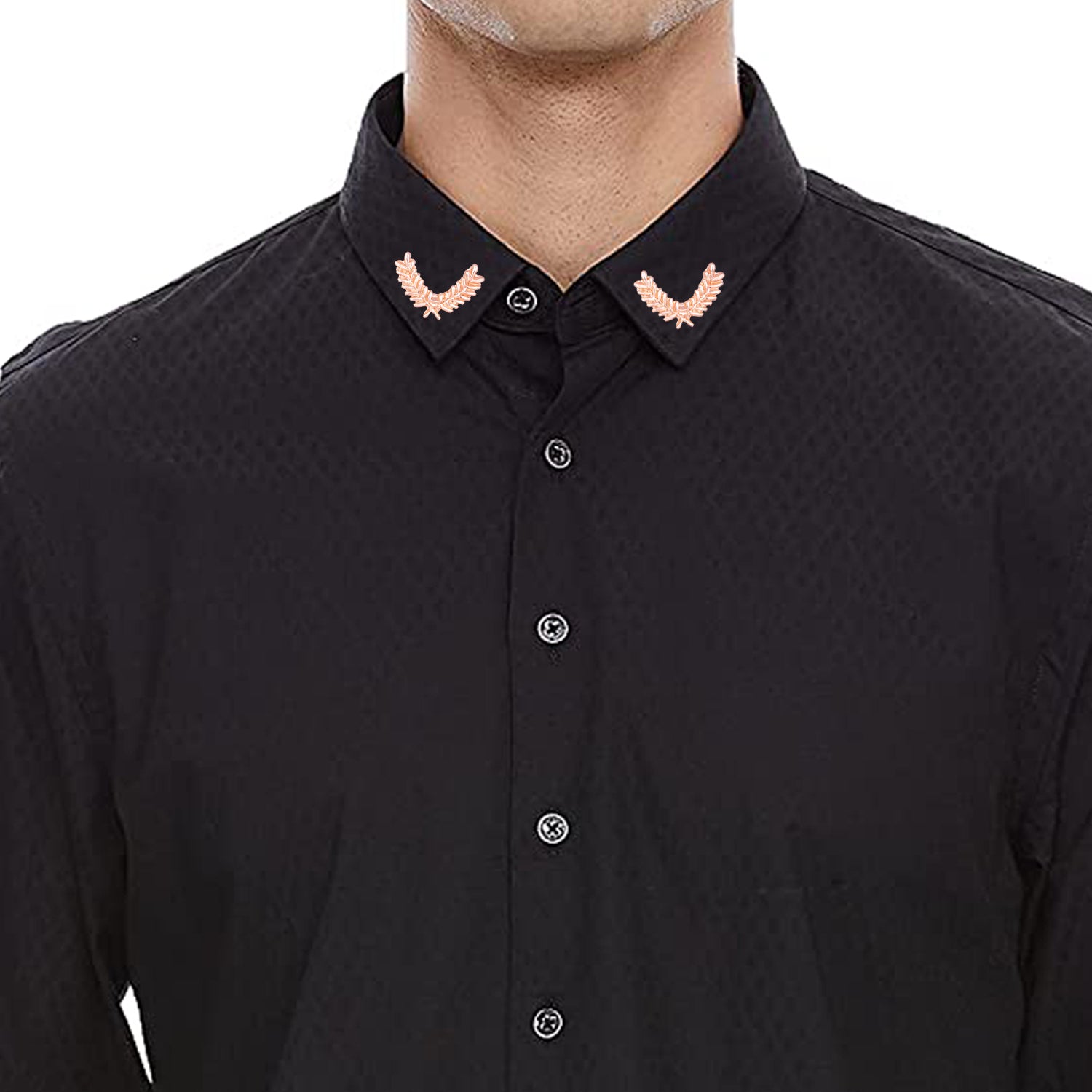 Cross Leaves Collar Pins Set