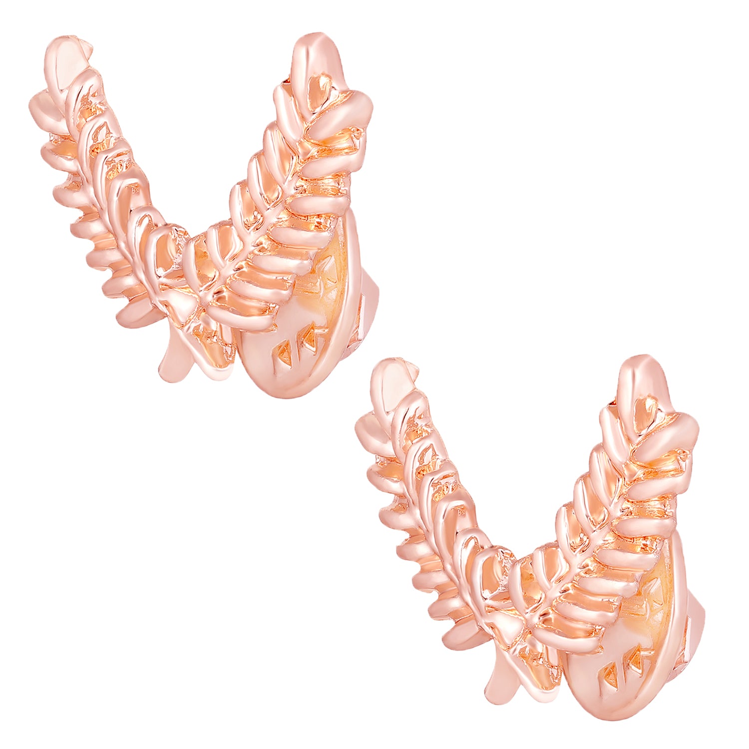 Cross Leaves Collar Pins Set