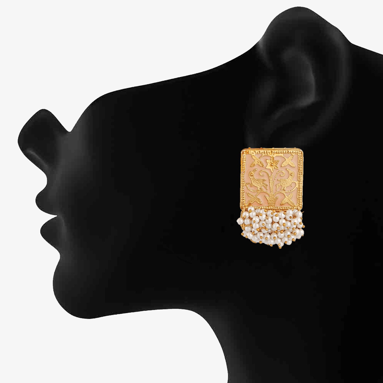 Meenakari Work Rectangular Shape Maangtikka & Earrings