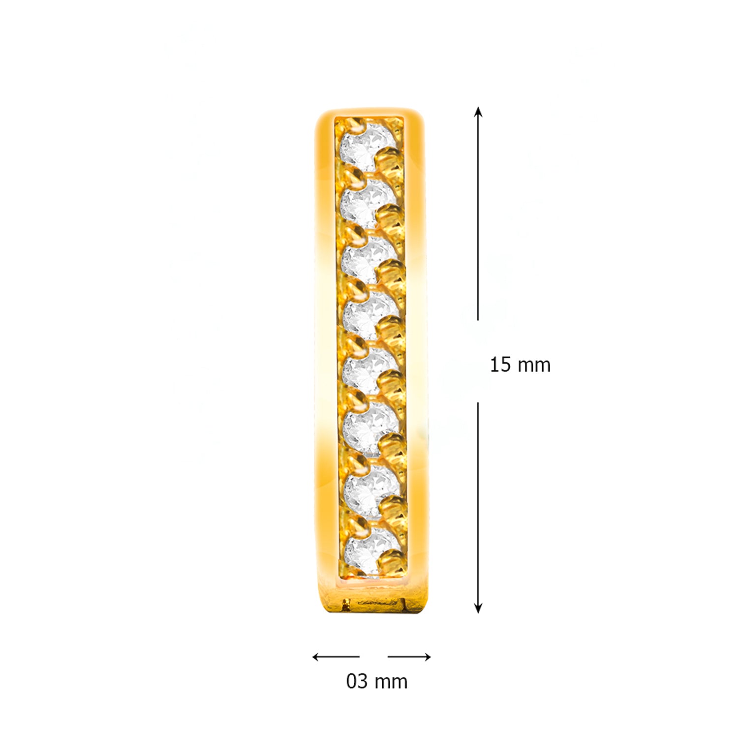 Single Line Crystals Hoop Bali Men Earring