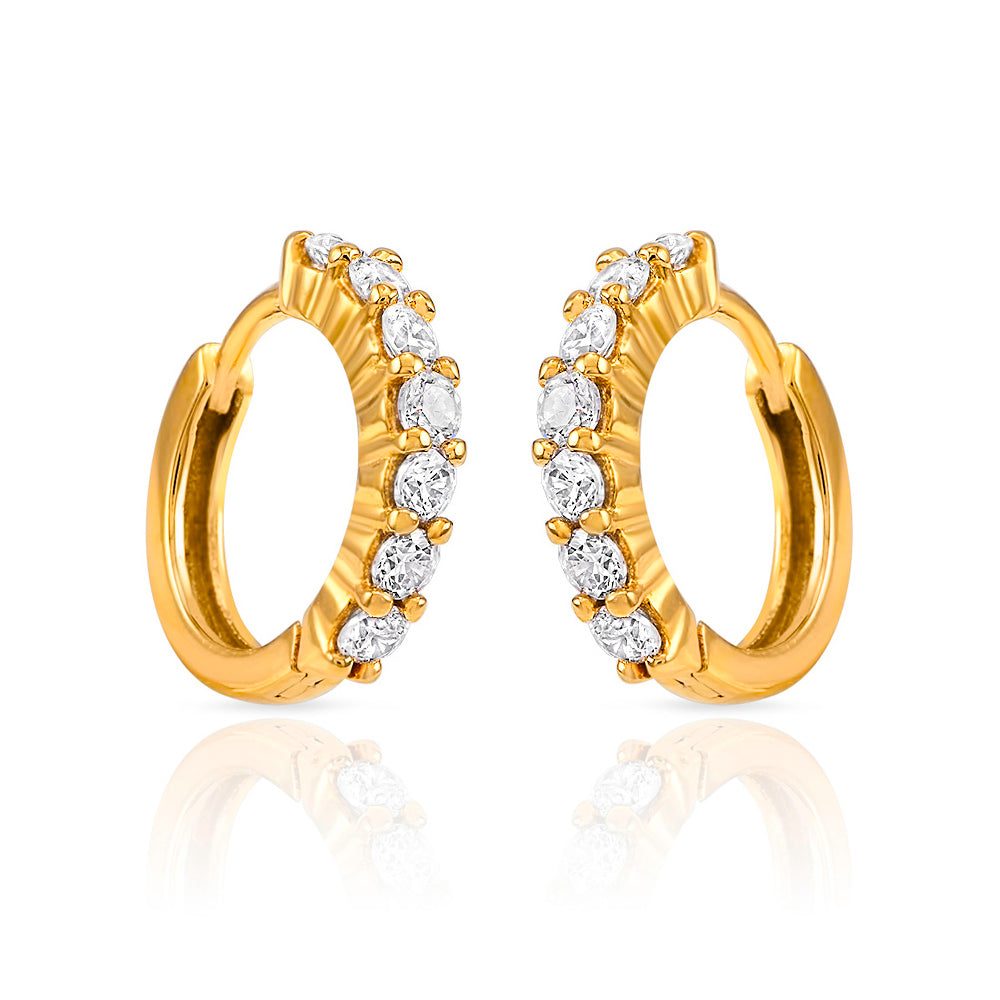 Hoop Bali Earrings with Cubic Zirconia