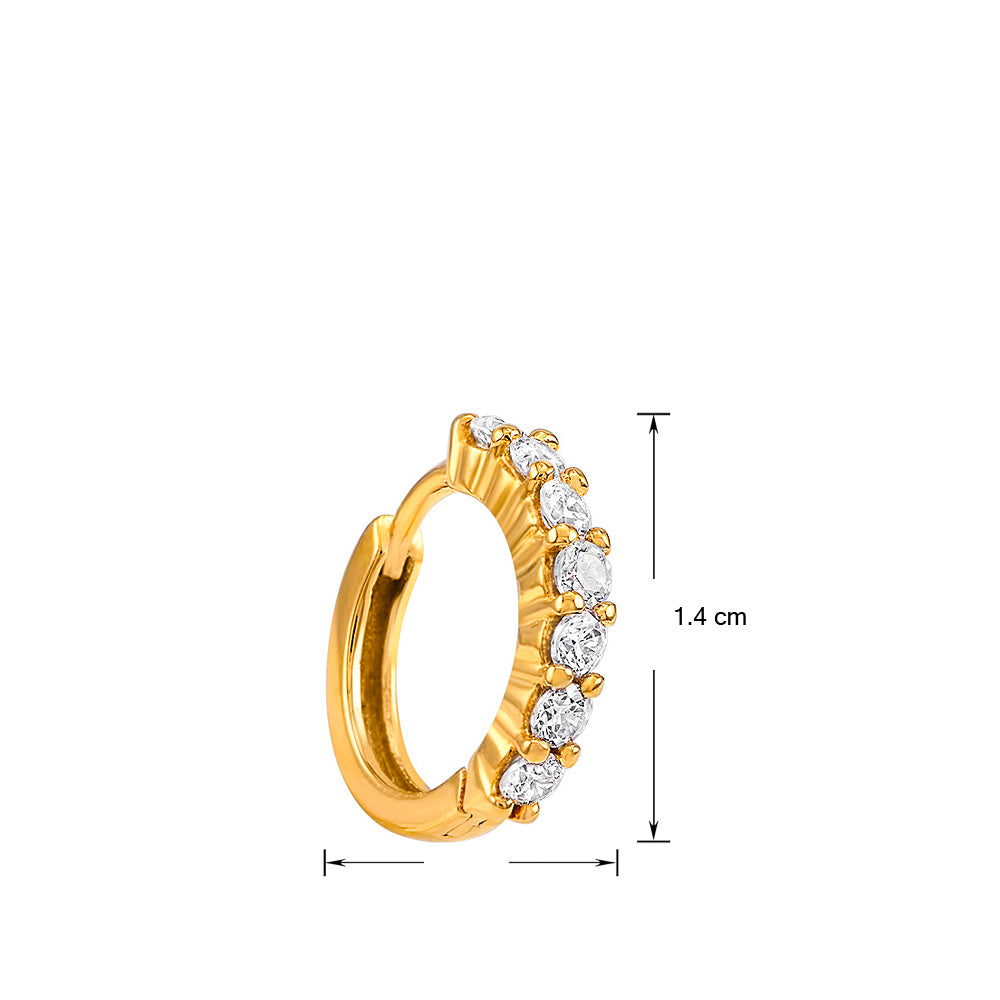 Hoop Bali Earrings with Cubic Zirconia