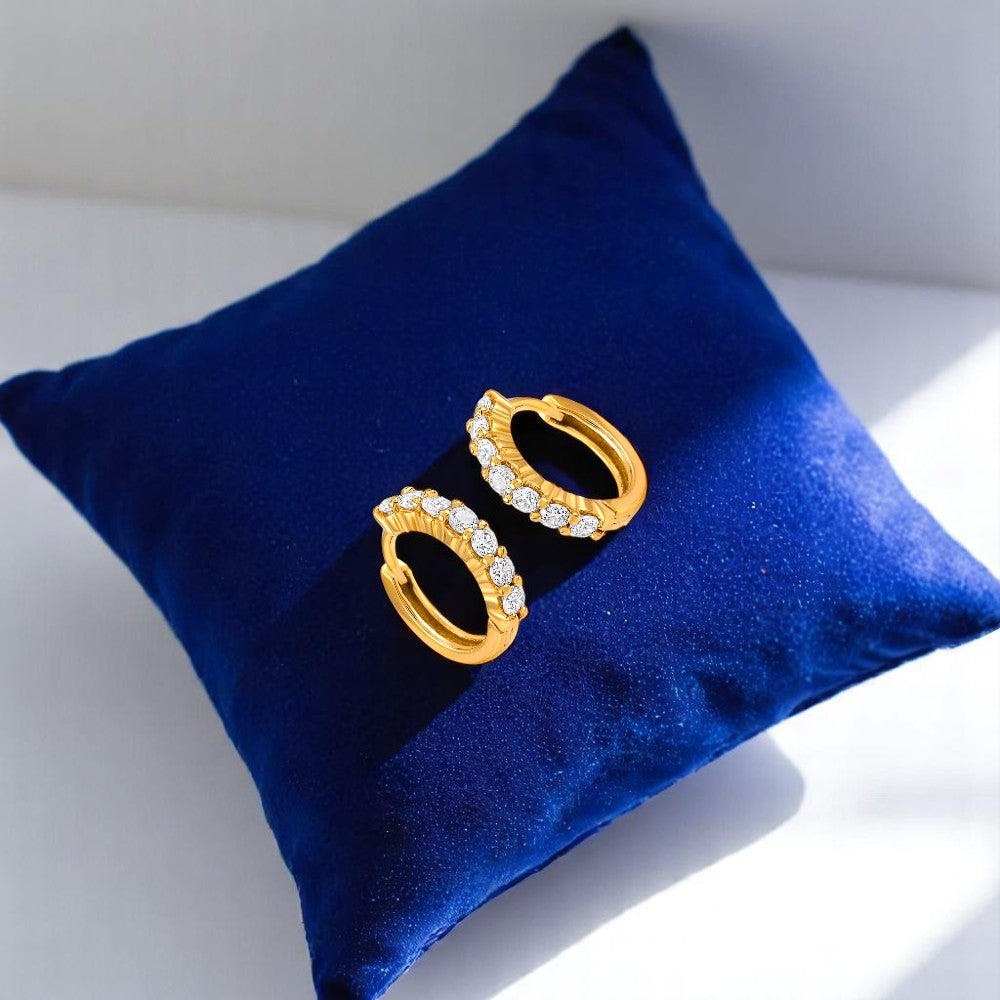 Hoop Bali Earrings with Cubic Zirconia