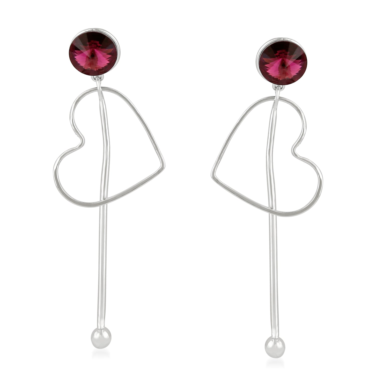 Eternal Love Heart Cubic Zirconia Earrings