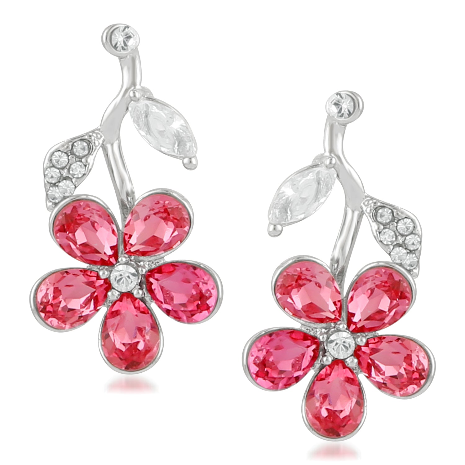 Floral Love Designer Cubic Zirconia Earrings