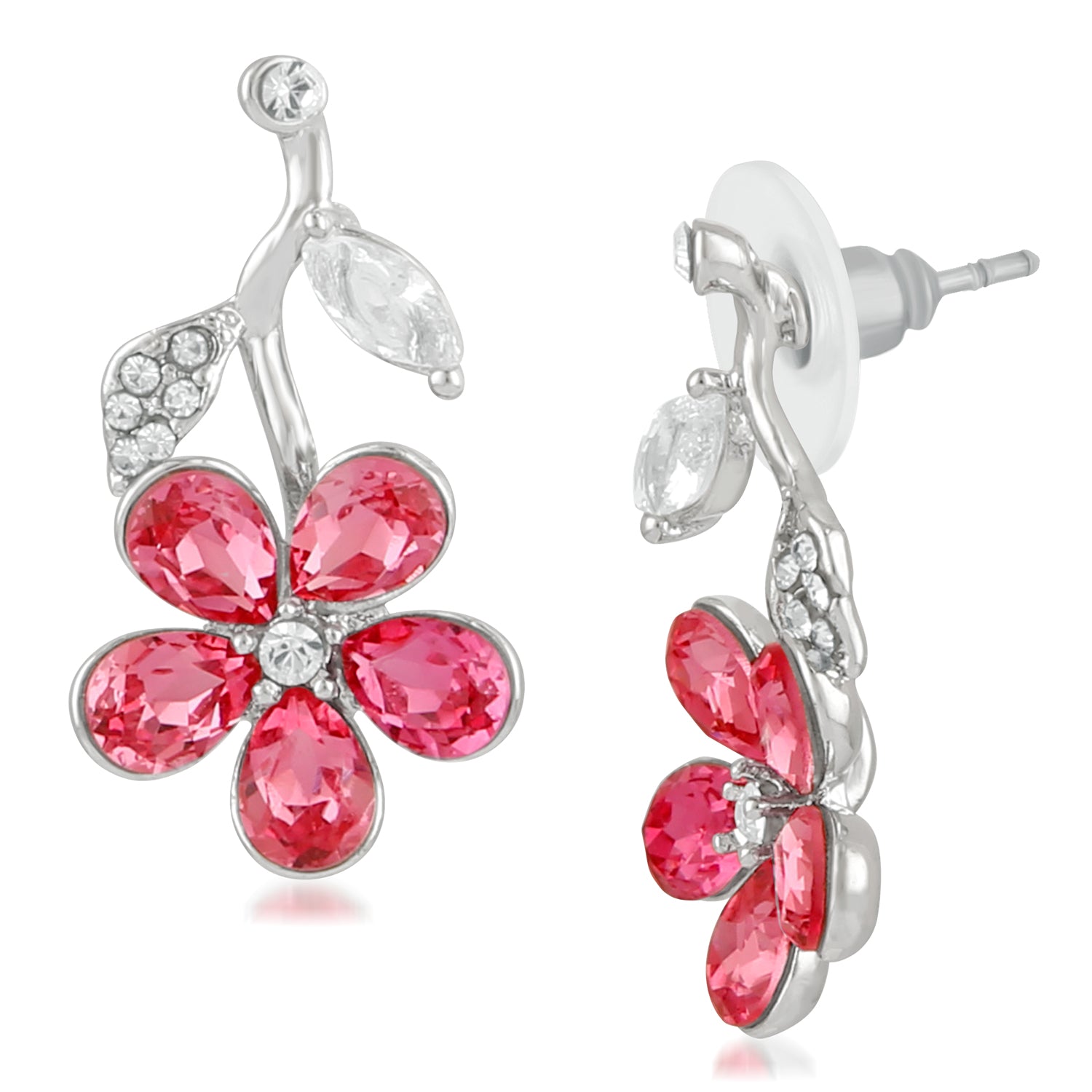 Floral Love Designer Cubic Zirconia Earrings