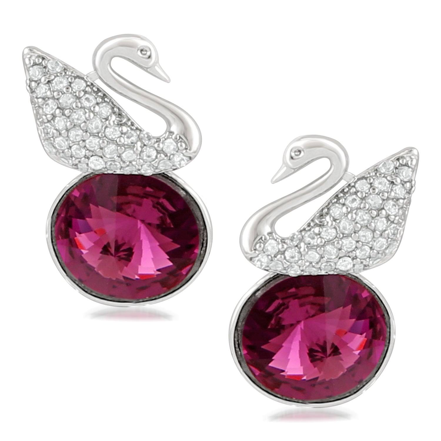 Cubic Zirconia duck earrings