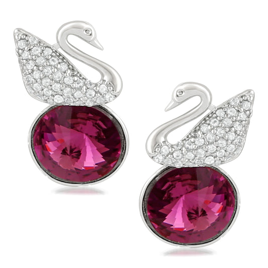 Swarovski crystal duck earrings