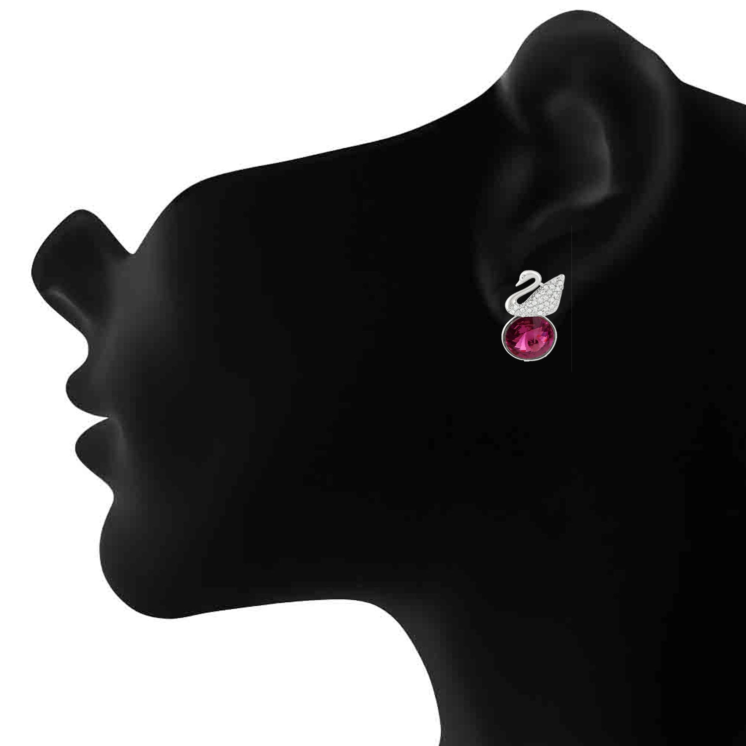 Cubic Zirconia duck earrings