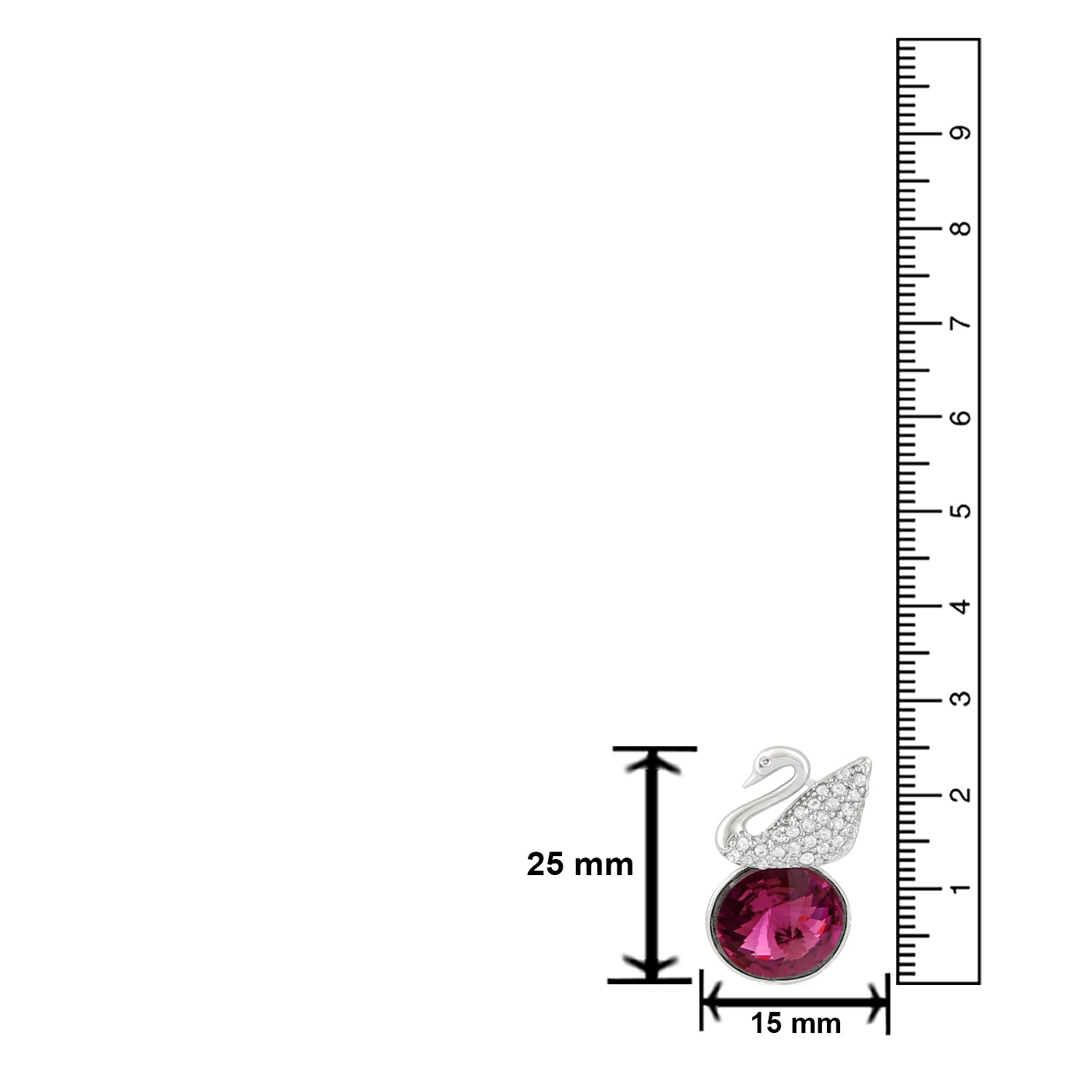 Cubic Zirconia duck earrings