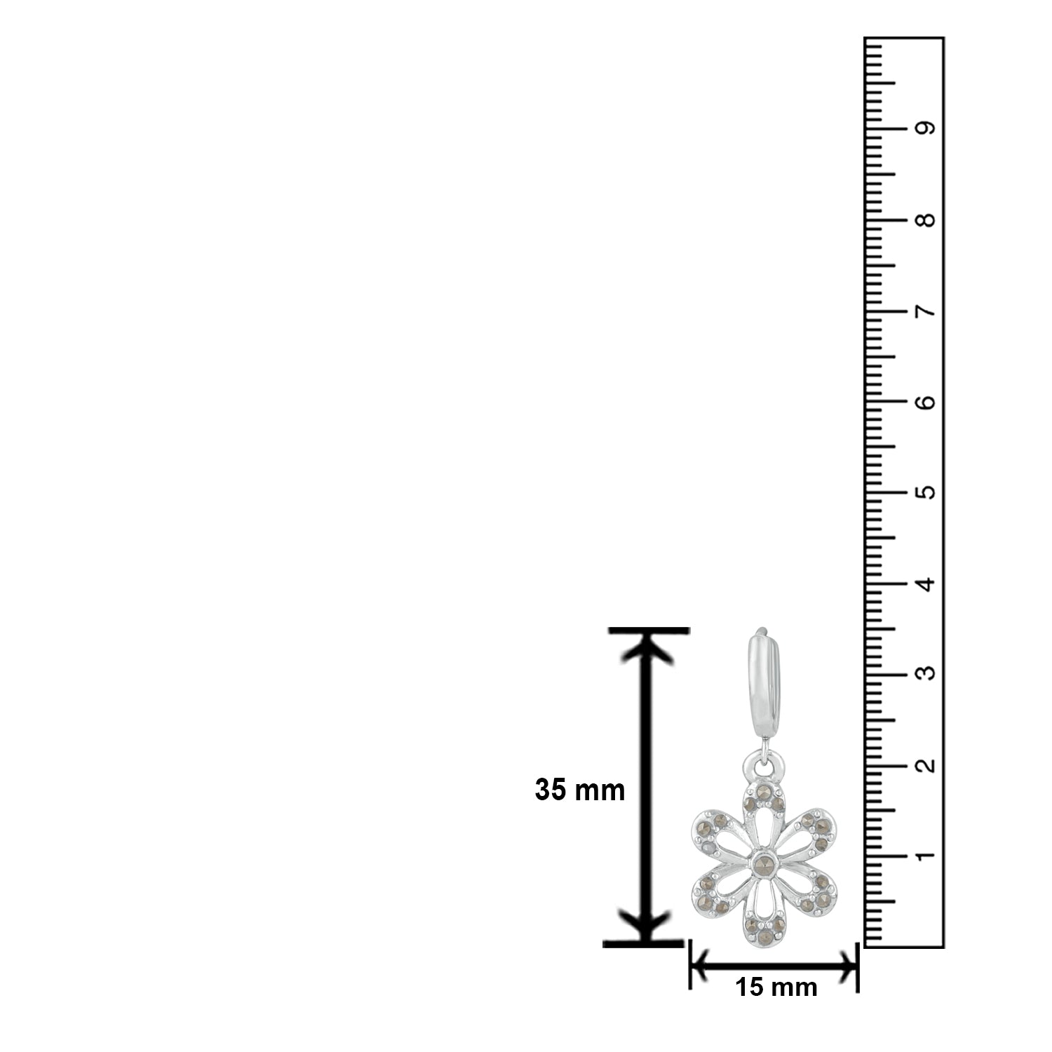 Floral Love Swarovski Marcasite Dangler Earrings