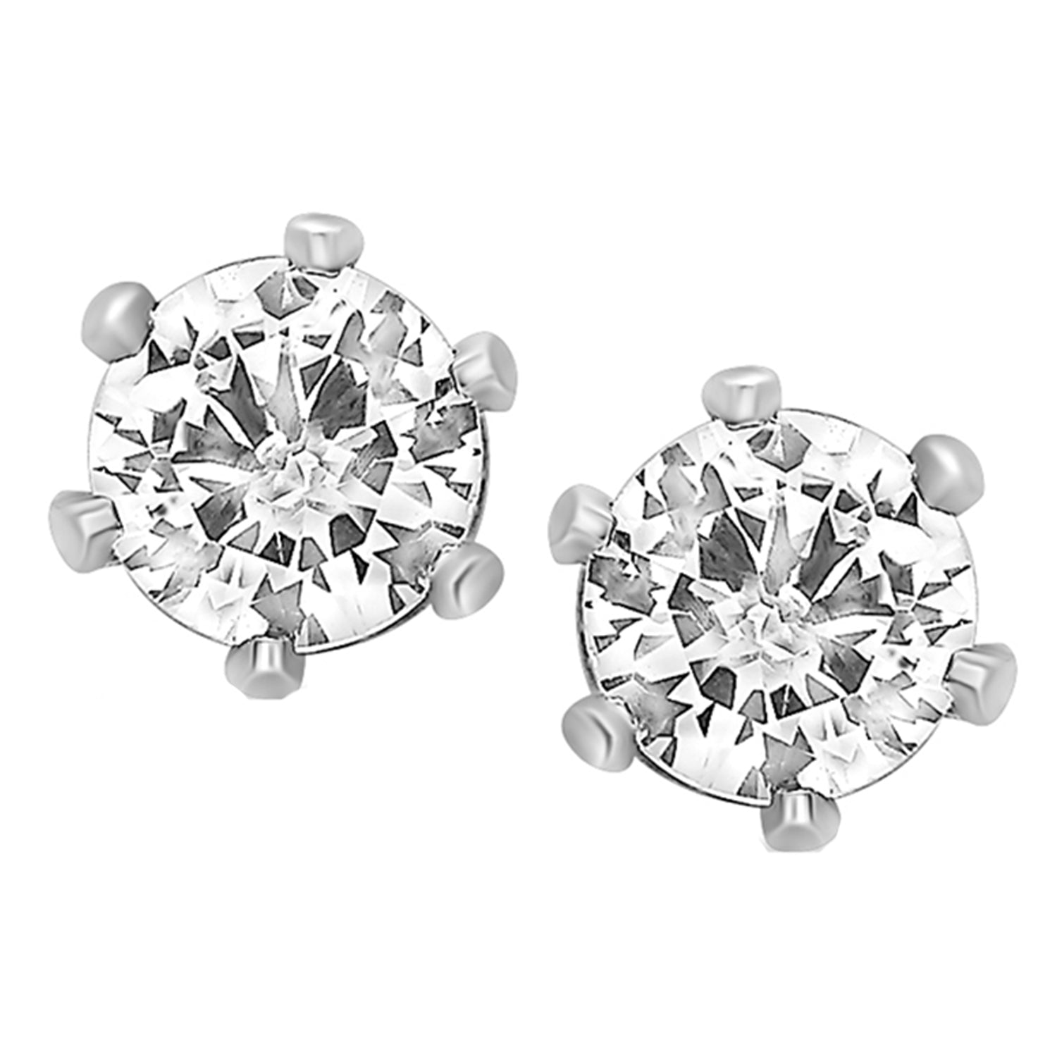 Sparkling Single Crystal Stud Earring Pair