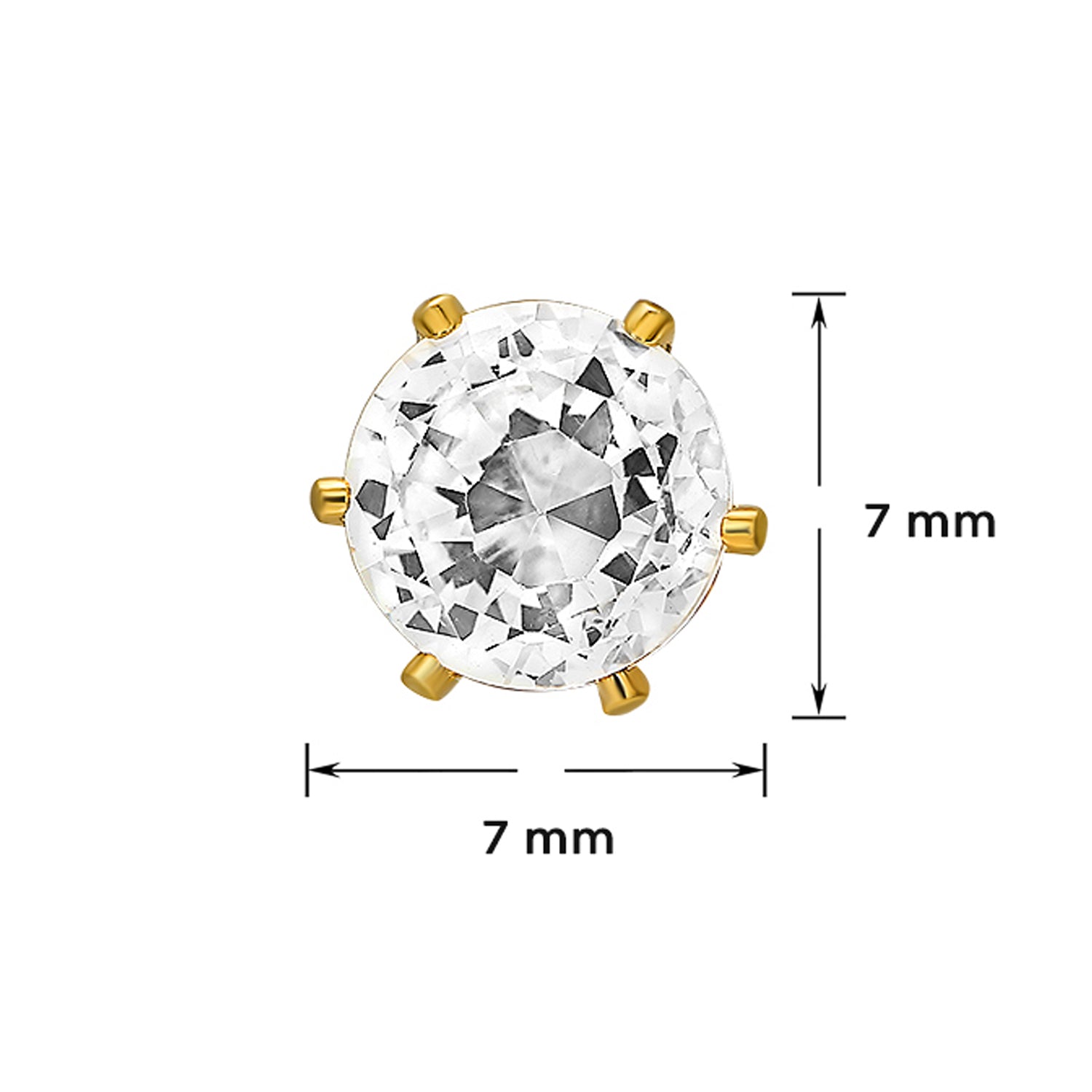 Sparkling Single Crystal Stud Earring Pair