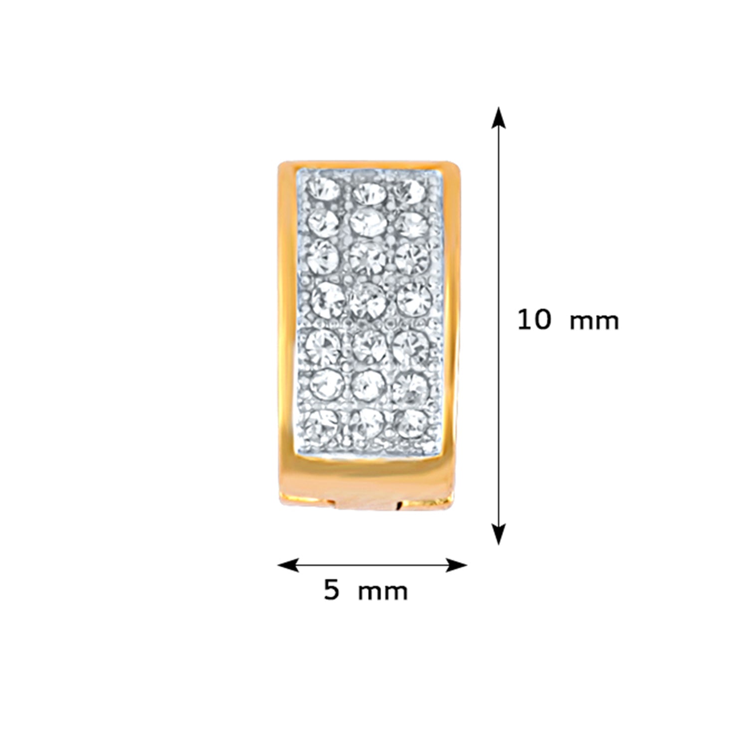 3 Lines Crystals Hoop Bali Earrings