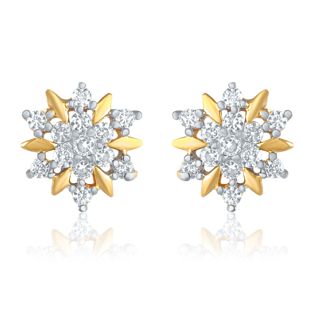 Cubic Zirconia Floral Stud Earrings