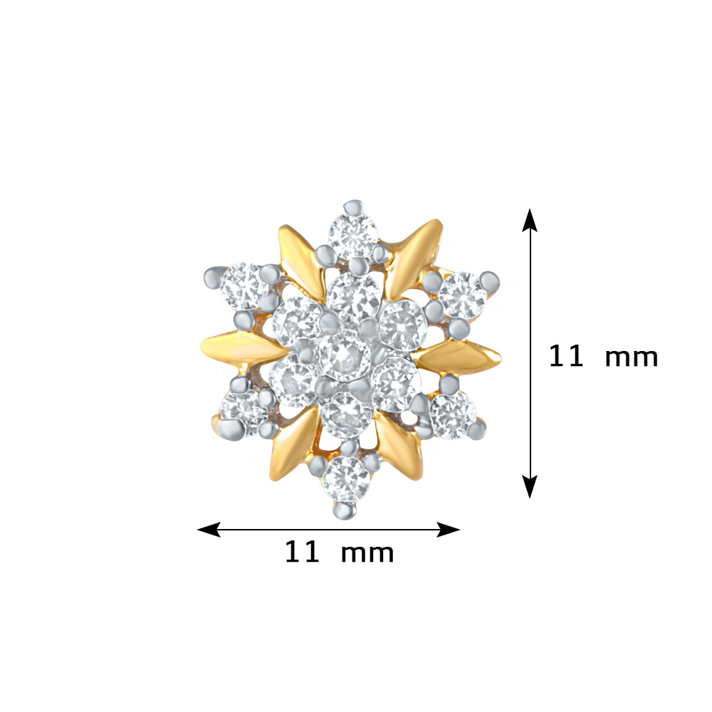 Cubic Zirconia Floral Stud Earrings