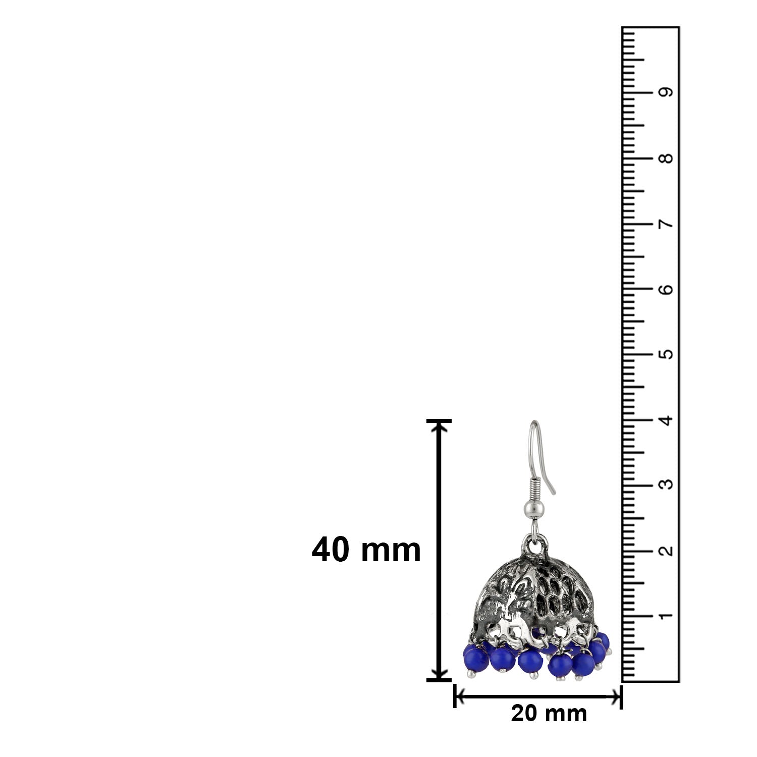 Oxidised Ethnic Jhumki Earrings with Beads