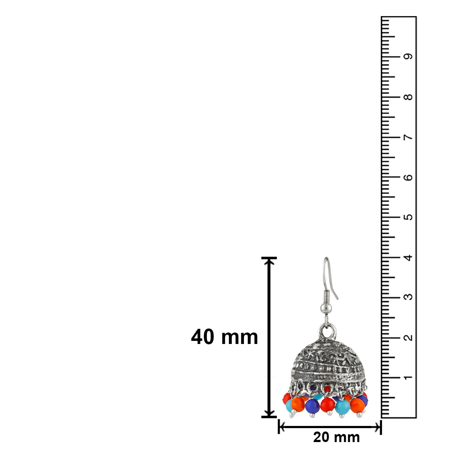 Oxidised Ethnic Jhumki Earrings with Beads