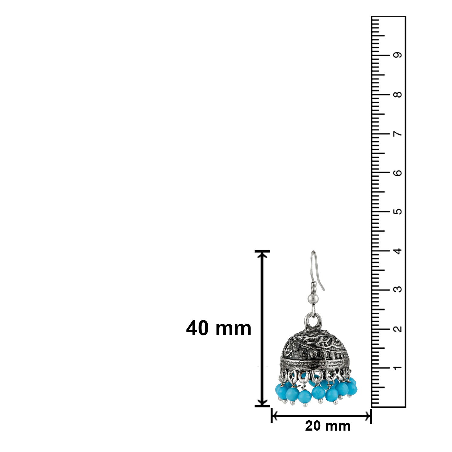 Oxidised Ethnic Jhumki Earrings with Beads