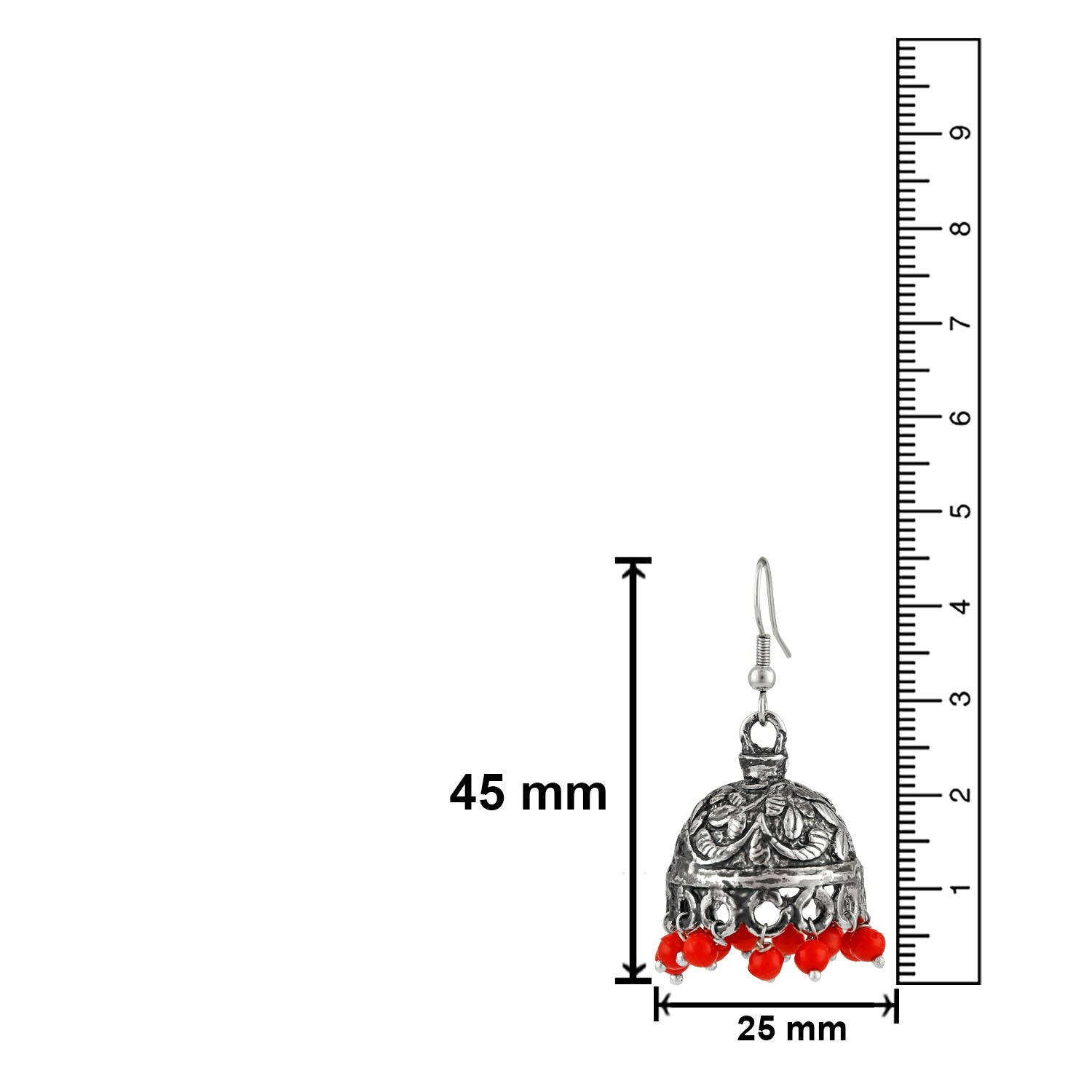 Oxidised Ethnic Jhumki Earrings with Beads