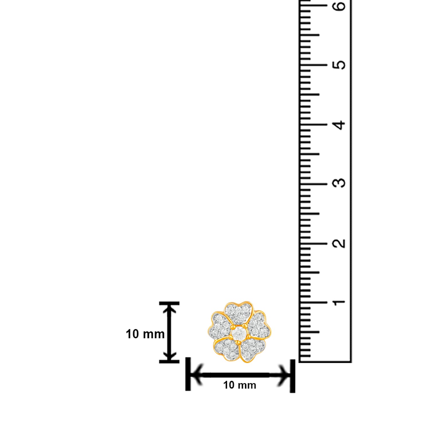 Flowery Cubic Zirconia Stud Earrings