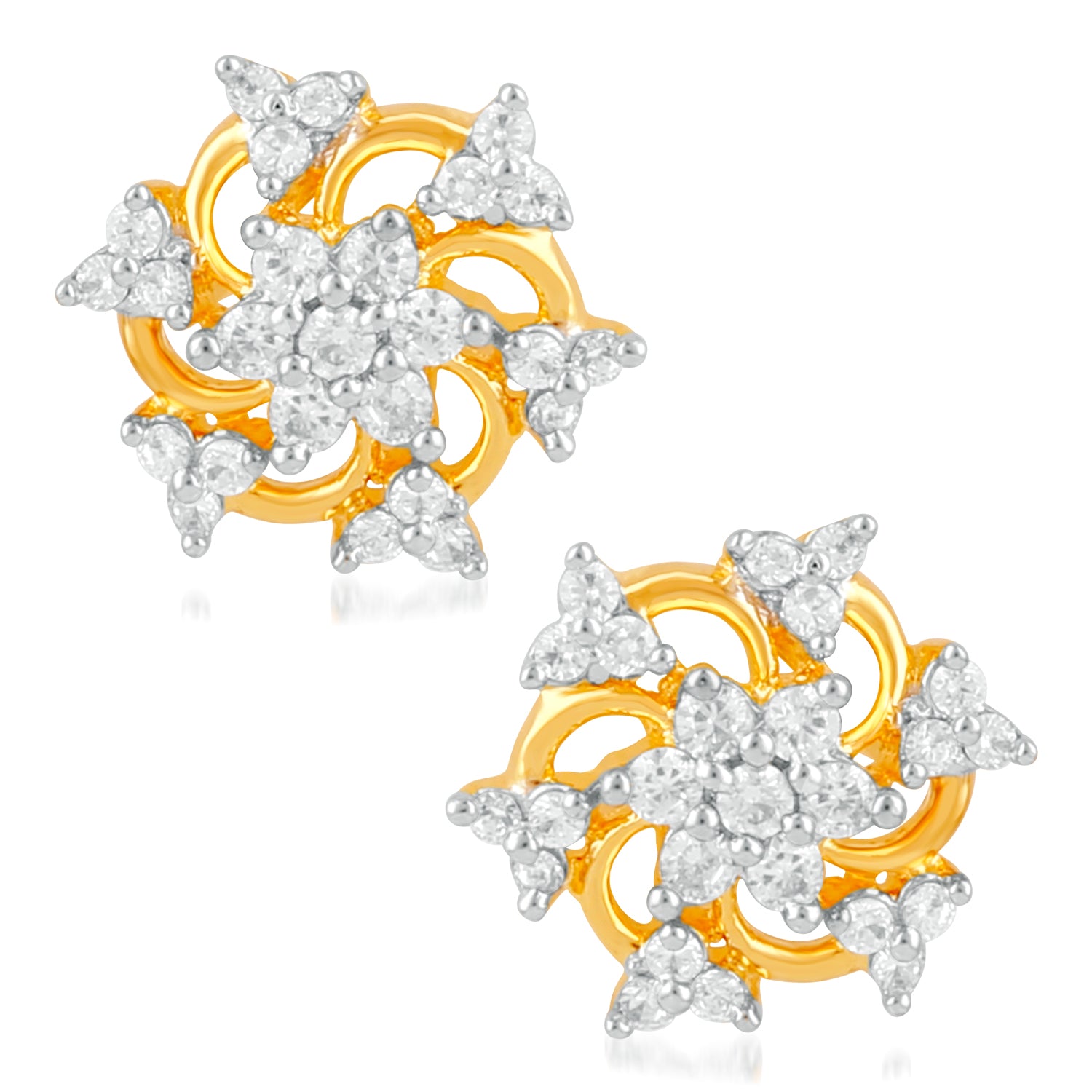 Spiral design Flowery Stud Earrings
