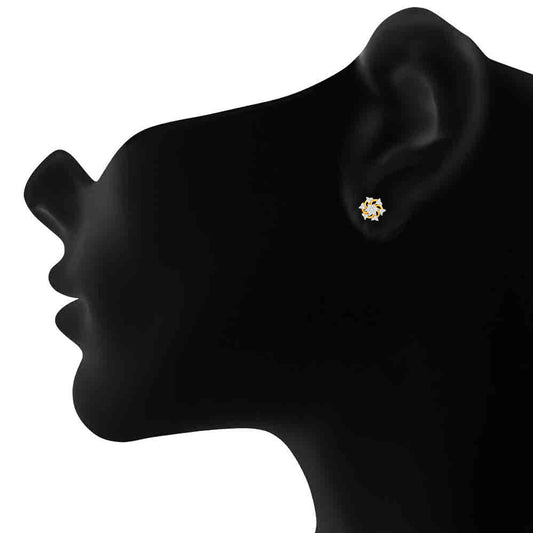 Spiral design Flowery Stud Earrings