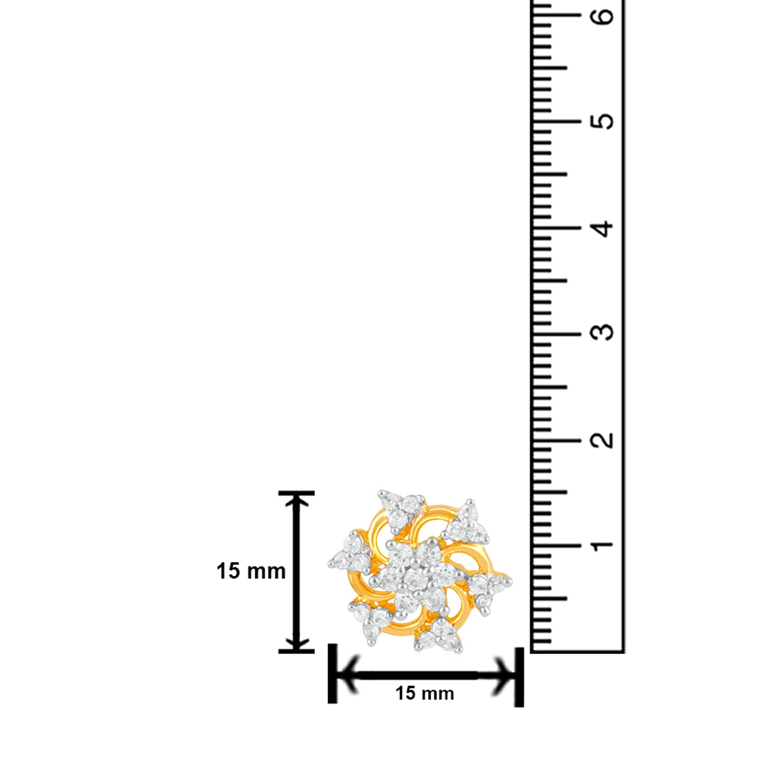Spiral design Flowery Stud Earrings