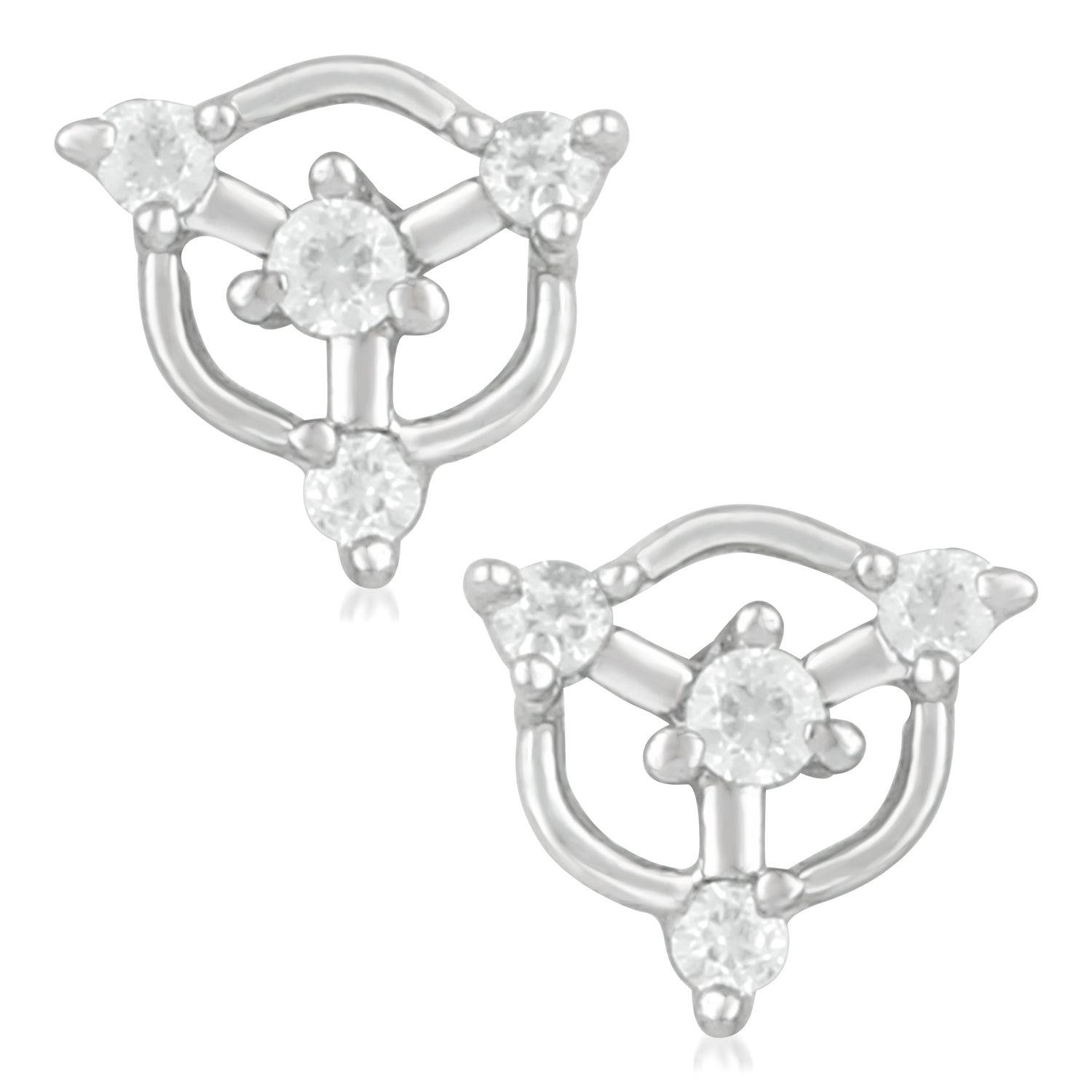 Ethereal Cubic Zirconia Stud Earrings