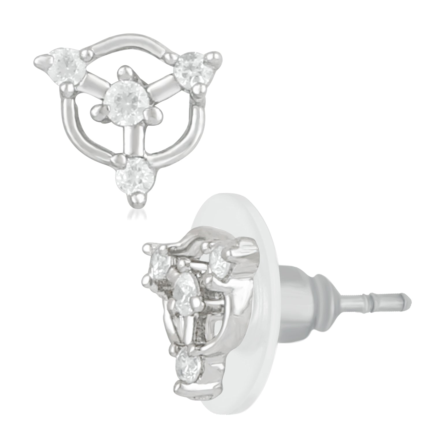 Ethereal Cubic Zirconia Stud Earrings