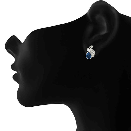 Valentine Gift Montana Blue Berry Crystal Stud Earrings