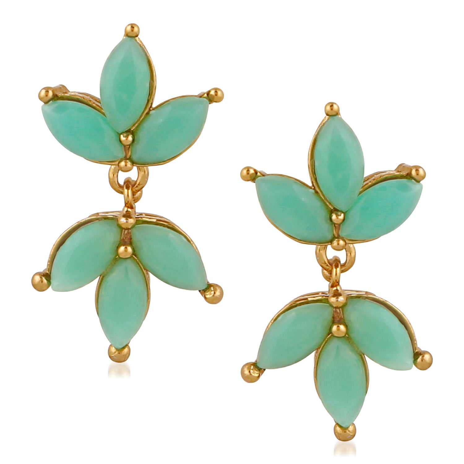 Mesmerising Dangler Carrot green crystal Earrings