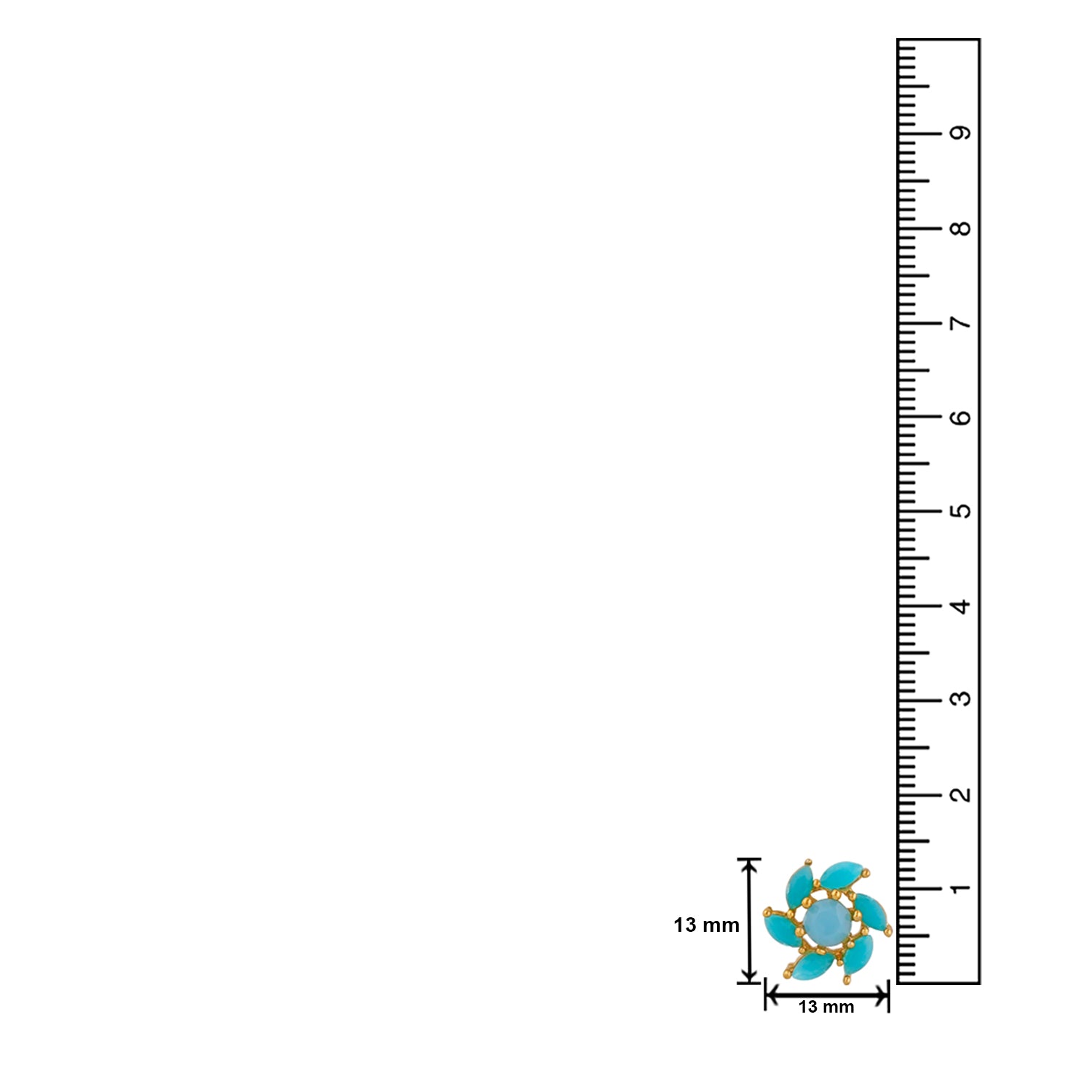 Floral Love Carrot blue crystal stud earrings