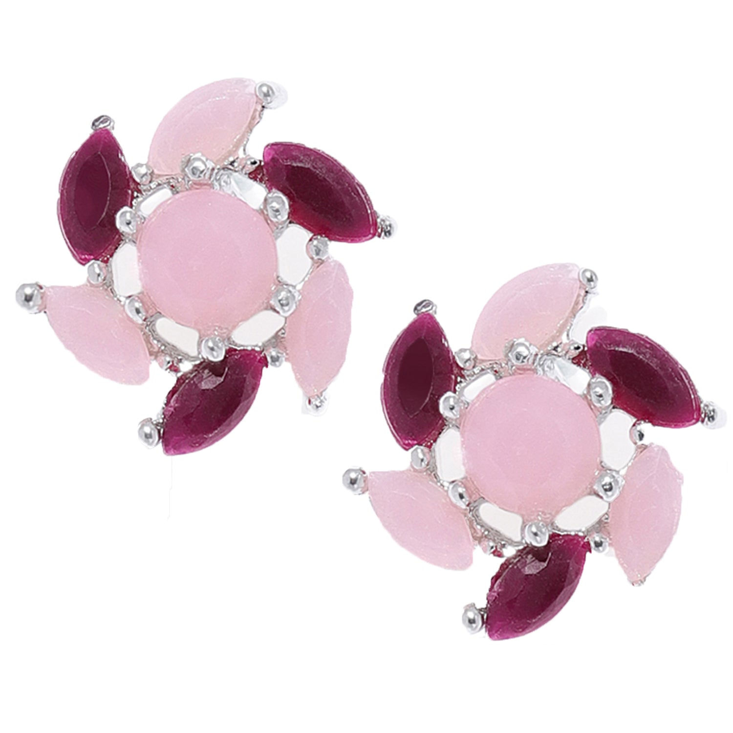 Floral Love Carrot blue crystal stud earrings