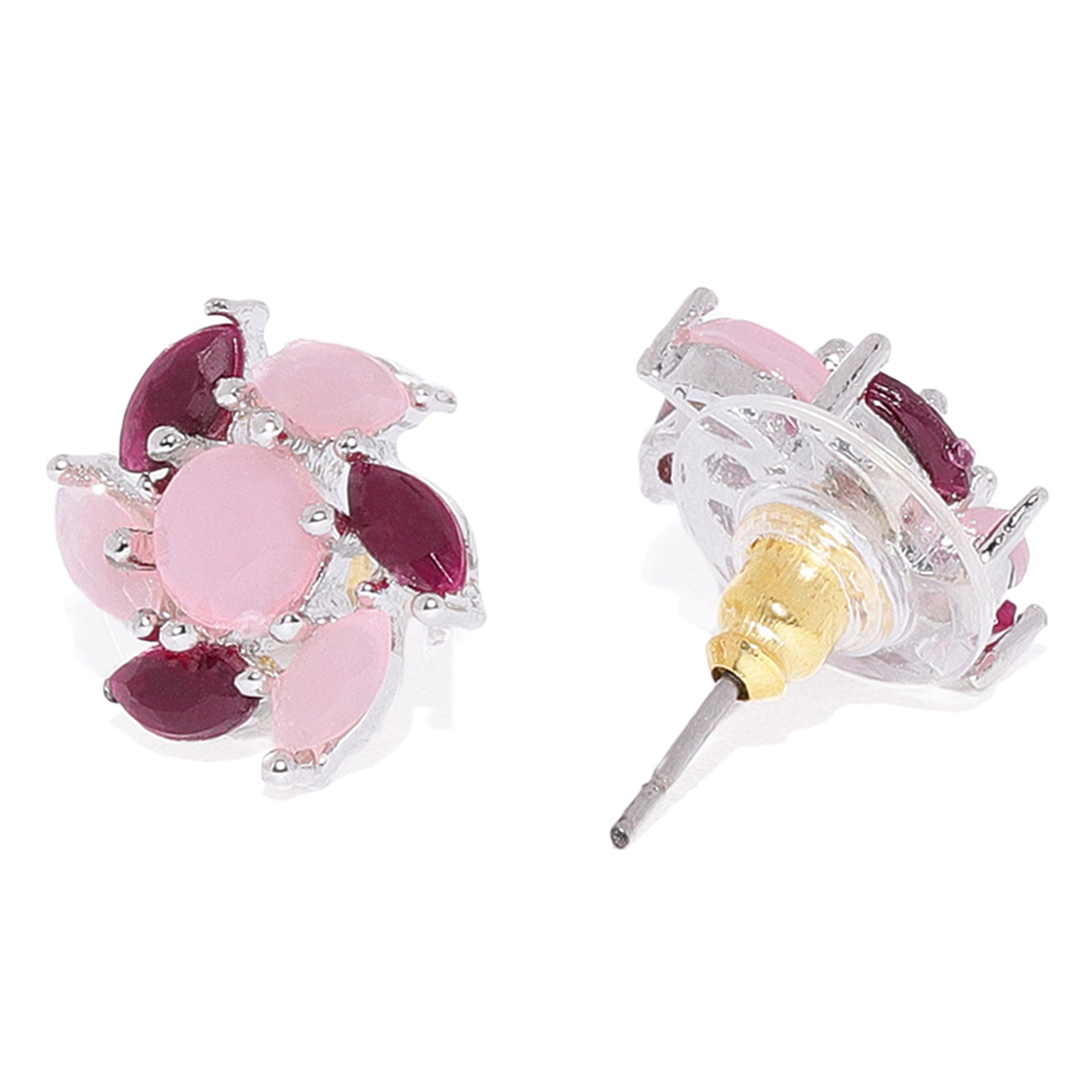 Floral Love Carrot blue crystal stud earrings