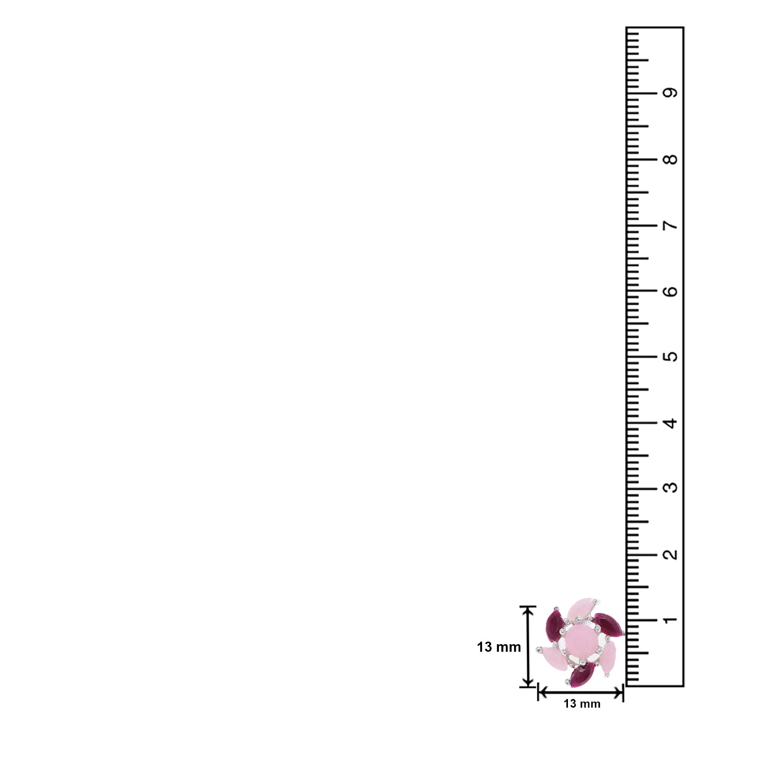 Floral Love Carrot blue crystal stud earrings