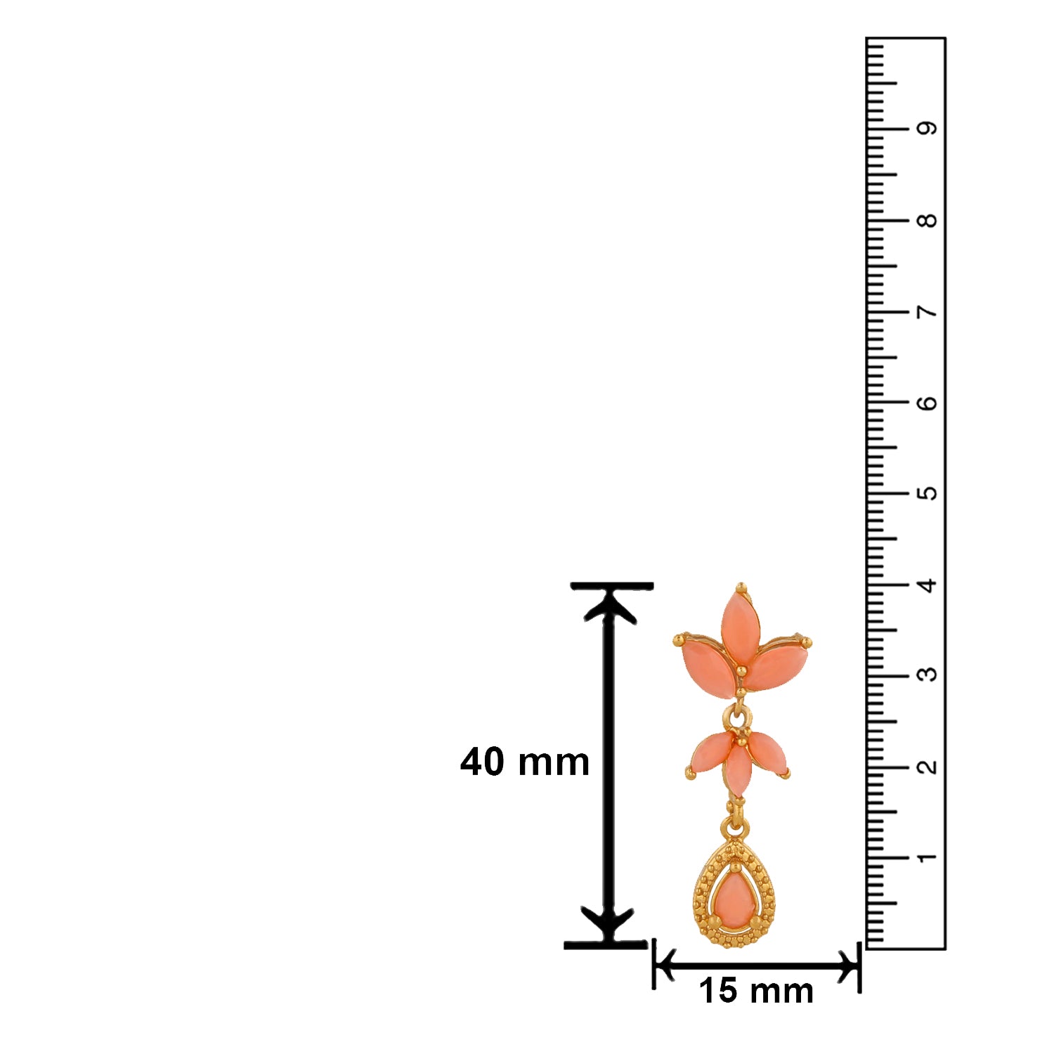 Classic Designer Carrot pink crystals dangler earrings