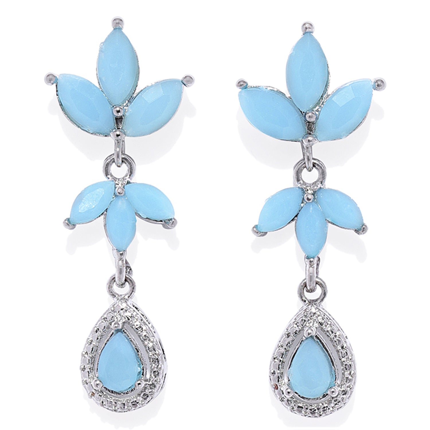 Classic Designer Carrot pink crystals dangler earrings