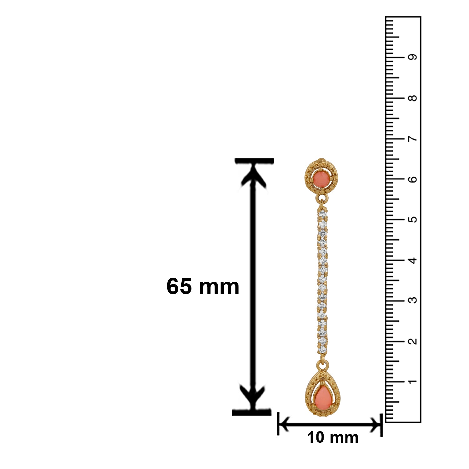 Classic Delicate carrot pink crystal Dangler earrings