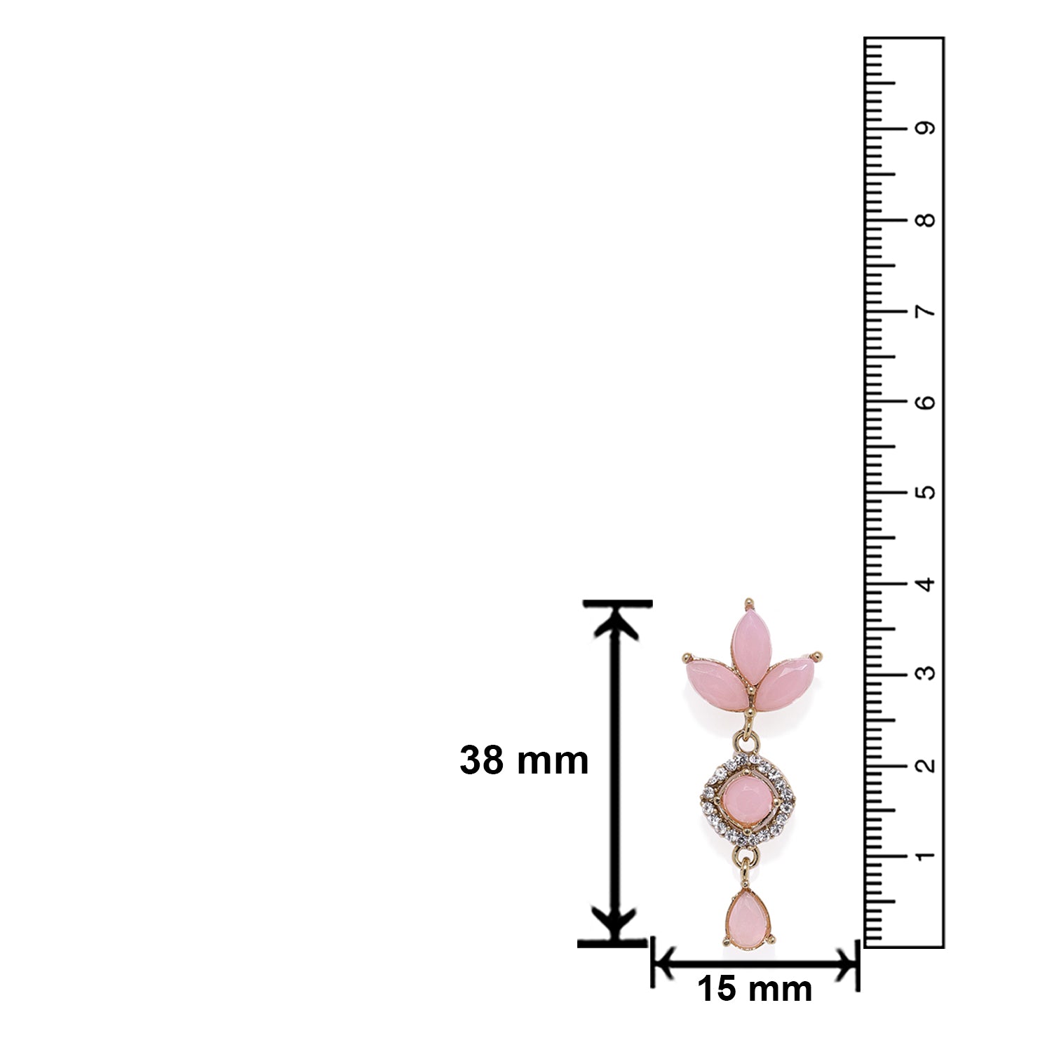 Pretty mint pink crystals dangler earrings